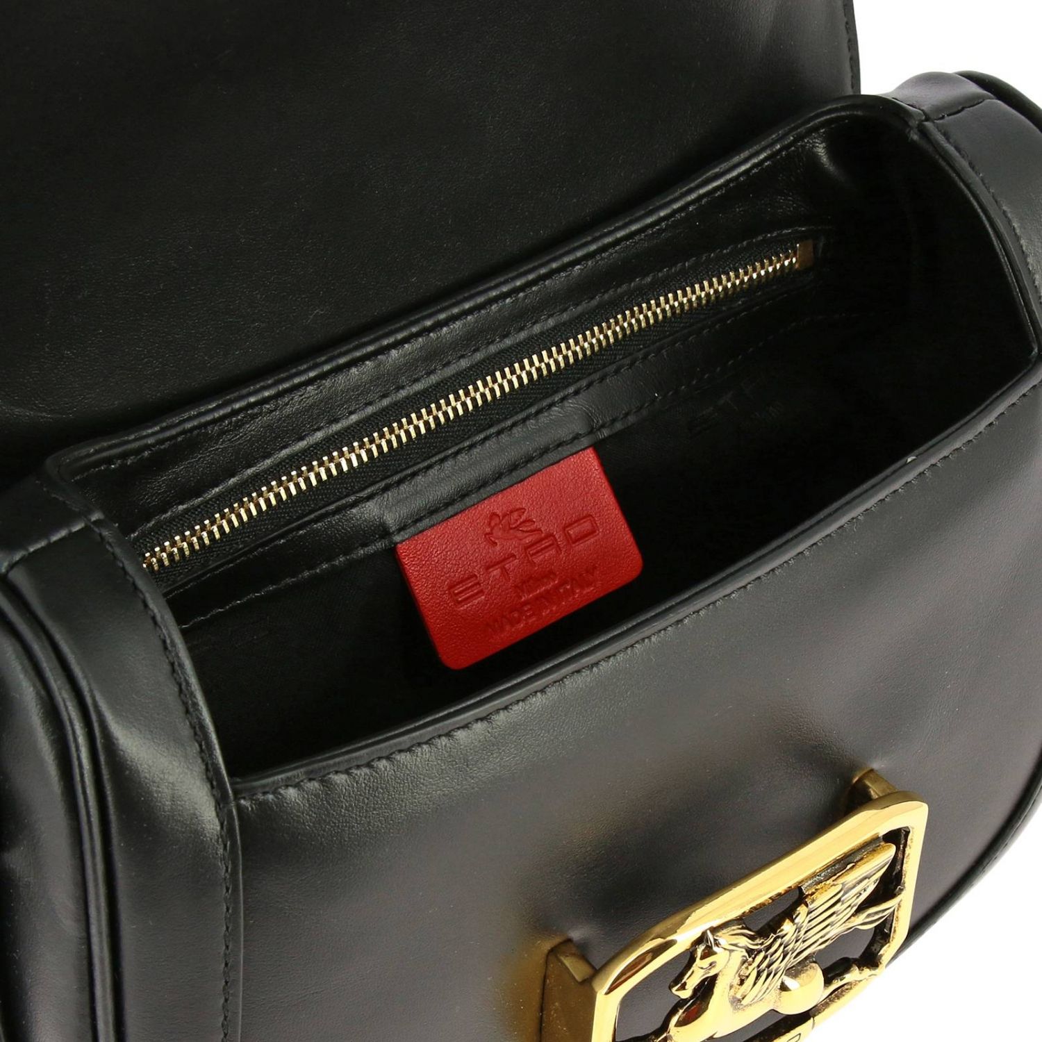 ETRO: Pegaso leather bag with maxi metal plate | Crossbody Bags Etro ...