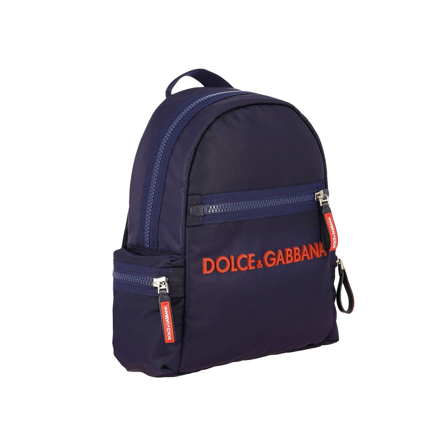 Dolce \u0026 Gabbana Outlet: Zaino in nylon con maxi logo e multi tasche - Blue  | Borsa Dolce \u0026 Gabbana EM0082 A9416 GIGLIO.COM
