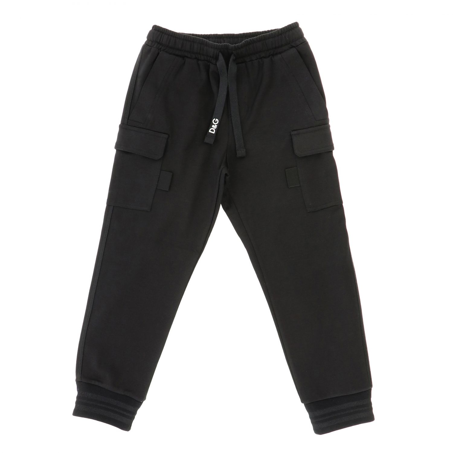 Dolce & Gabbana Outlet: jogging style trousers with drawstring - Black ...