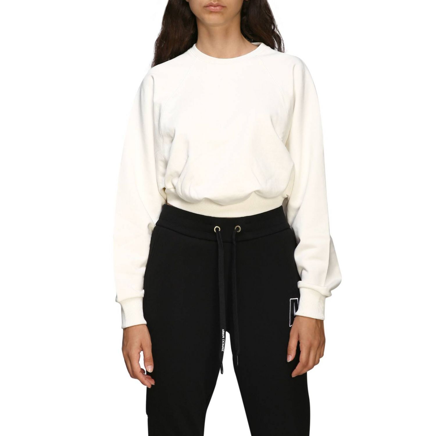 Armani Exchange Outlet Jersey mujer Blanco Sudadera Armani
