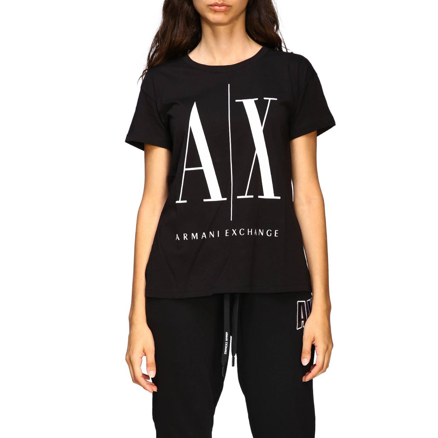 Armani Exchange Outlet logo印花短袖T恤 黑色 Armani Exchange T恤 8NYTCX