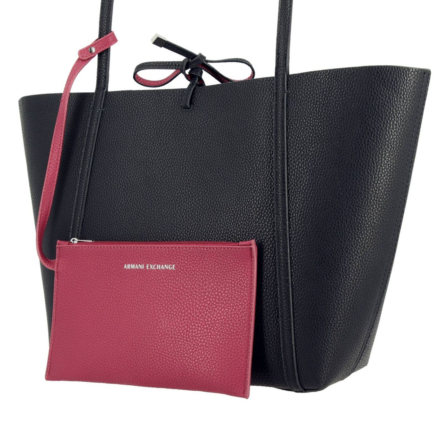 Armani Exchange Outlet shopping bag in synthetic leather with logo