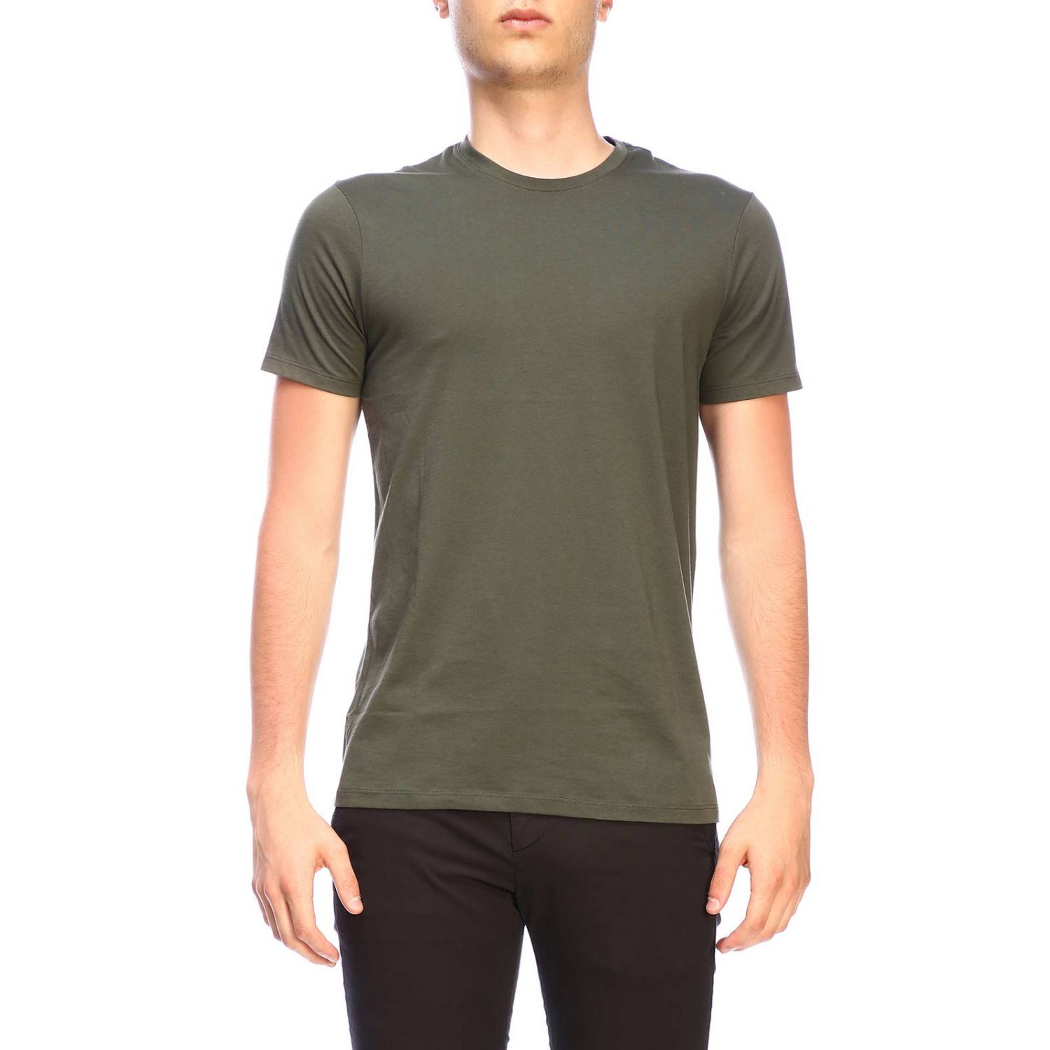 Armani Exchange Outlet: short-sleeved basic t-shirt - Military | Armani ...