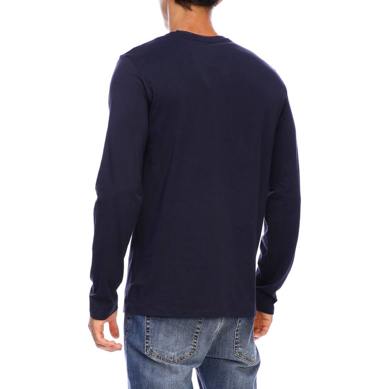 Armani Exchange Outlet: long-sleeved T-shirt - Blue | Armani Exchange t ...