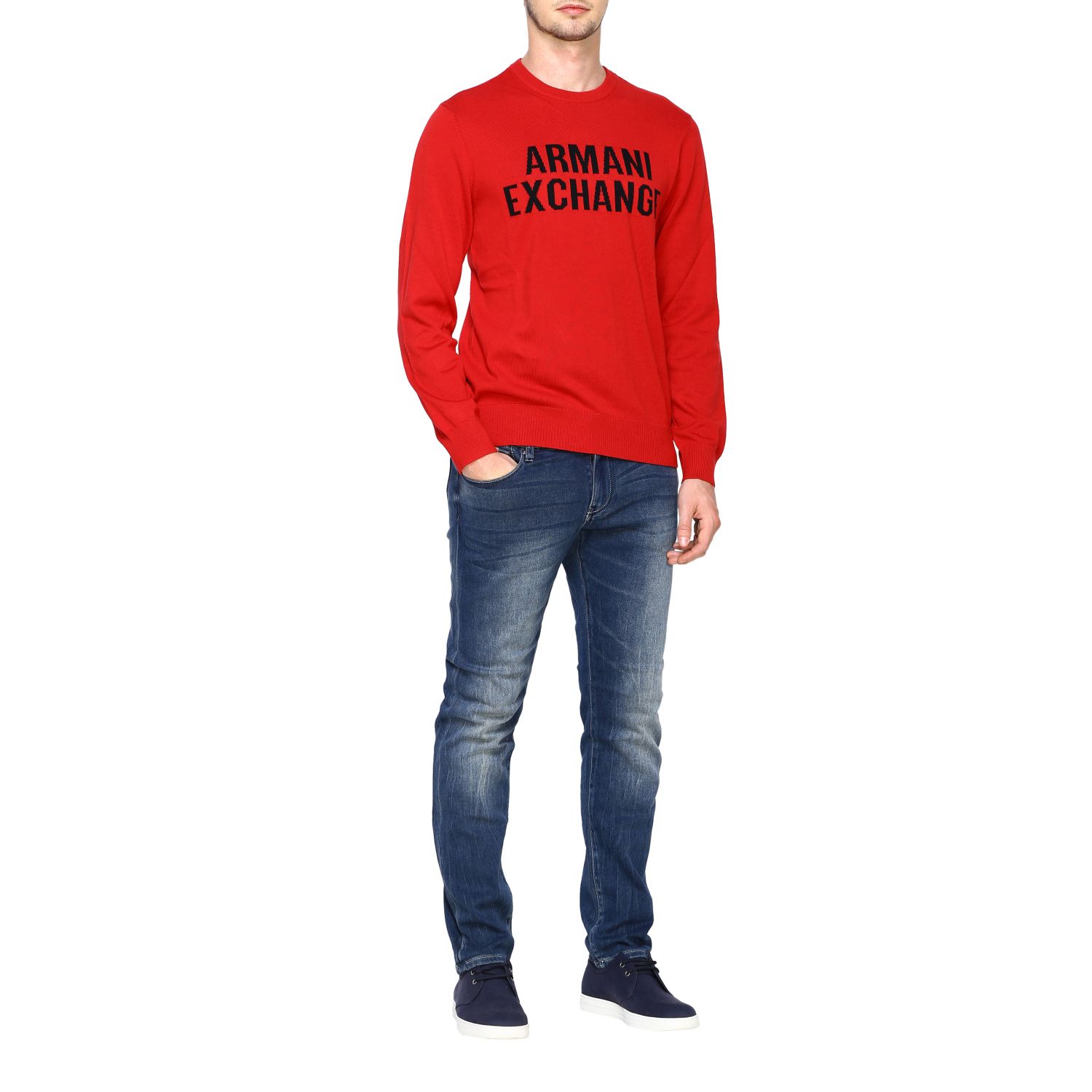 armani exchange red sweater