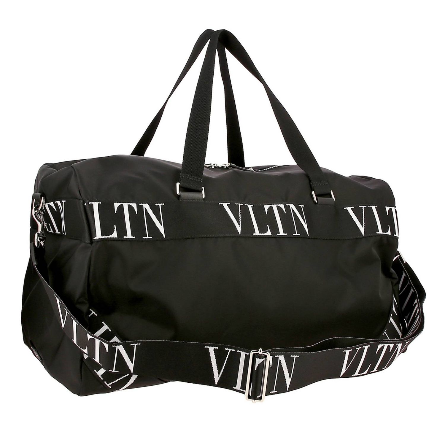 VALENTINO GARAVANI: nylon bag with VLTN bands - Black | Valentino ...