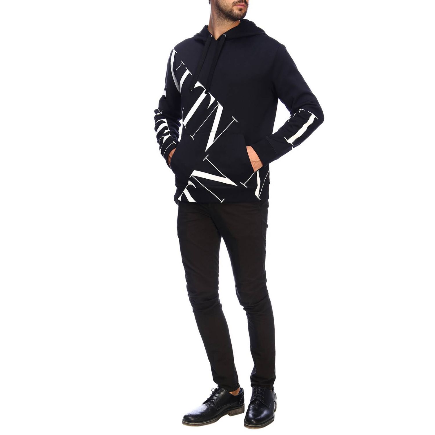 VALENTINO: Sudadera con capucha y logo VLTN - Negro | Sudadera Valentino  SV3MF04Z 5G1 GIGLIO.COM