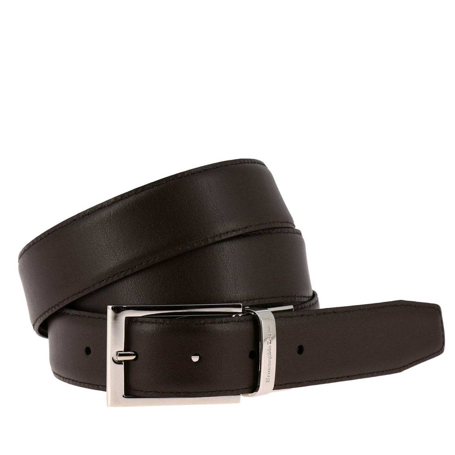 Zegna Outlet: Classic Ermenegildo belt in real reversible leather ...