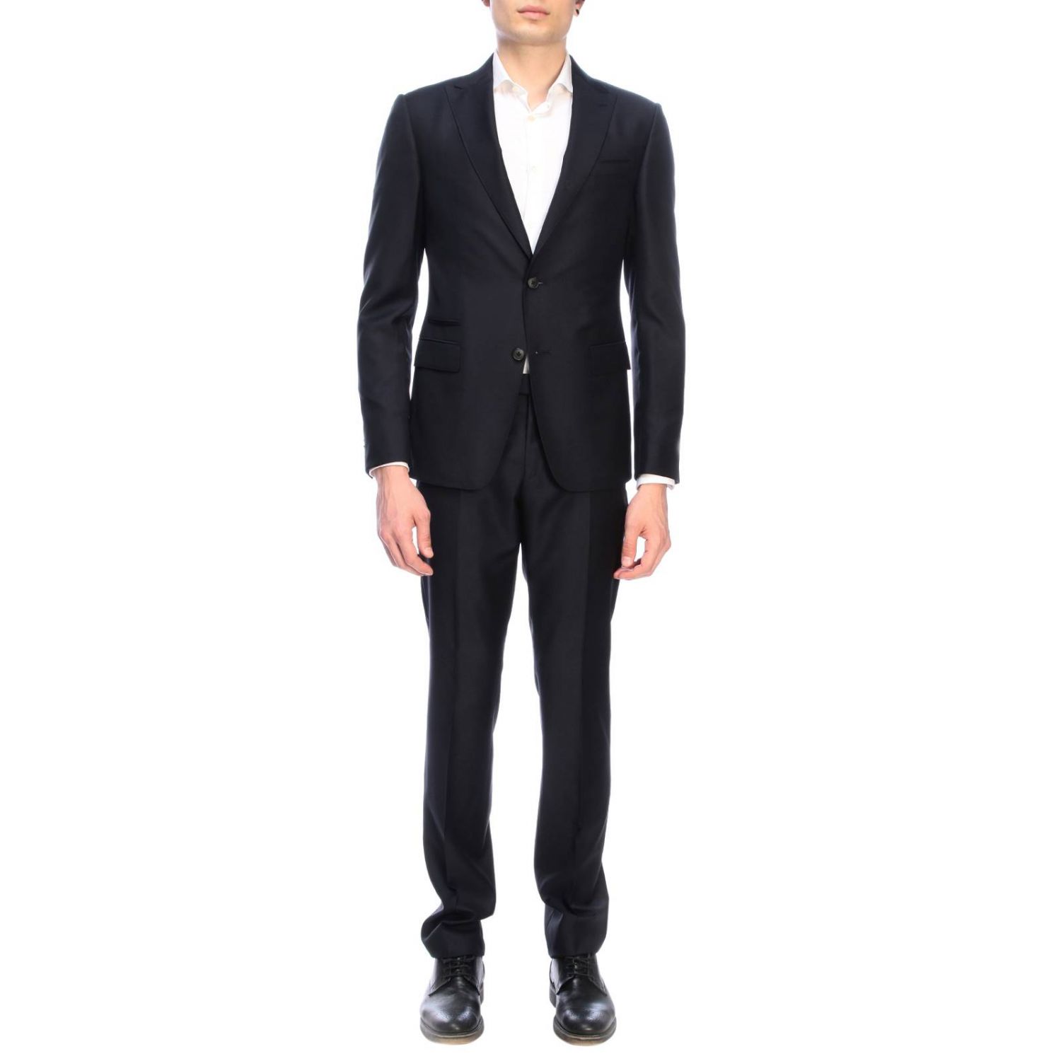 Suit Z Zegna: Z Zegna Drop 8 single-breasted two-button 280 gr suit with trousers 18 cm navy 1
