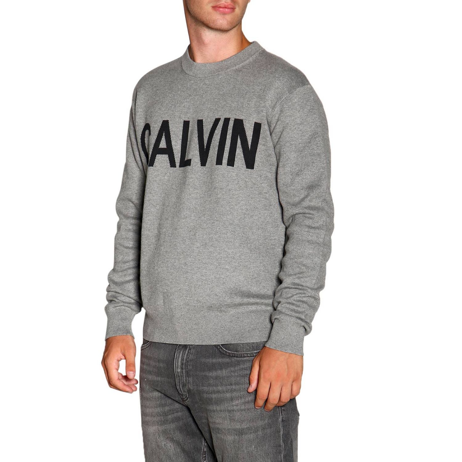 calvin klein grey sweater mens