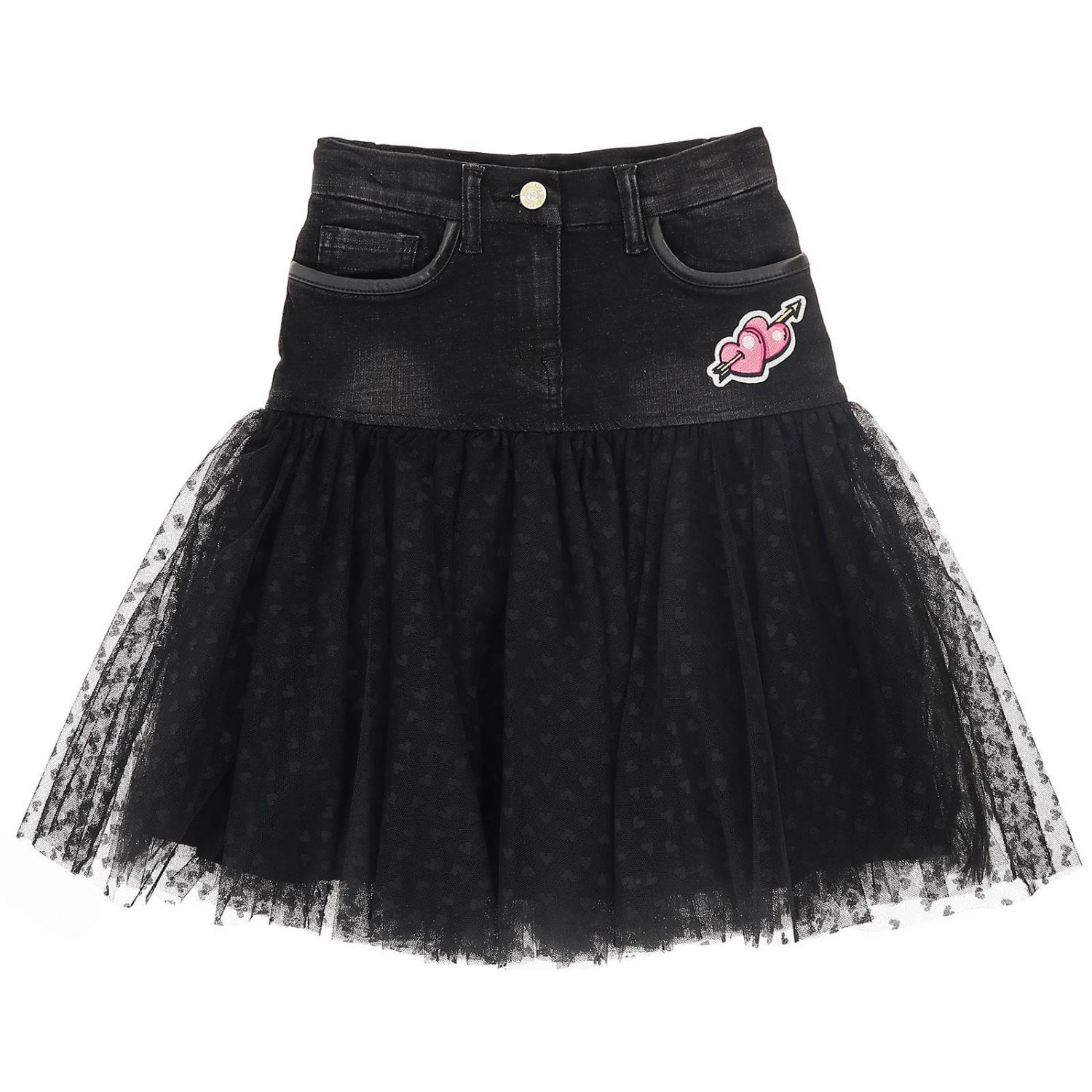 Monnalisa Outlet: skirt for girls - Black | Monnalisa skirt 194701AC ...