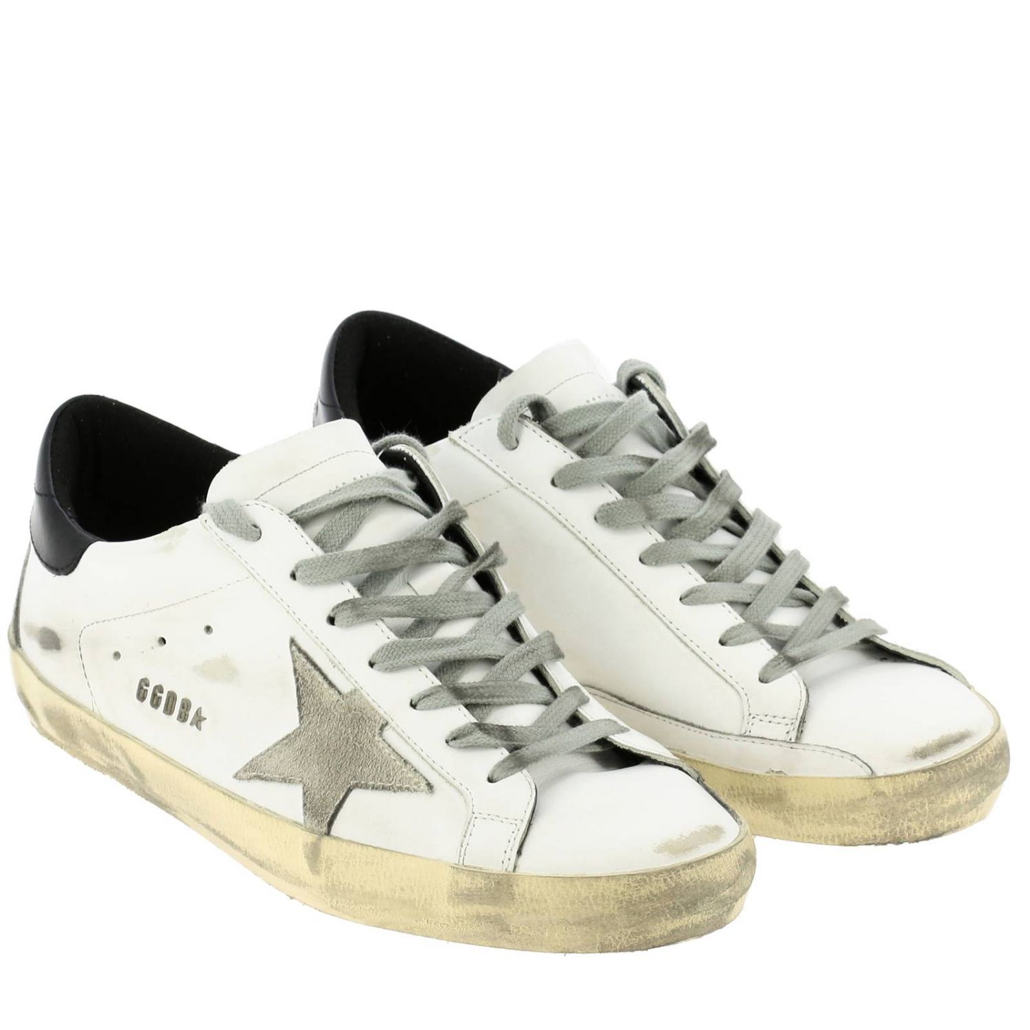 Golden Goose Outlet: Superstar leather sneakers with suede star ...