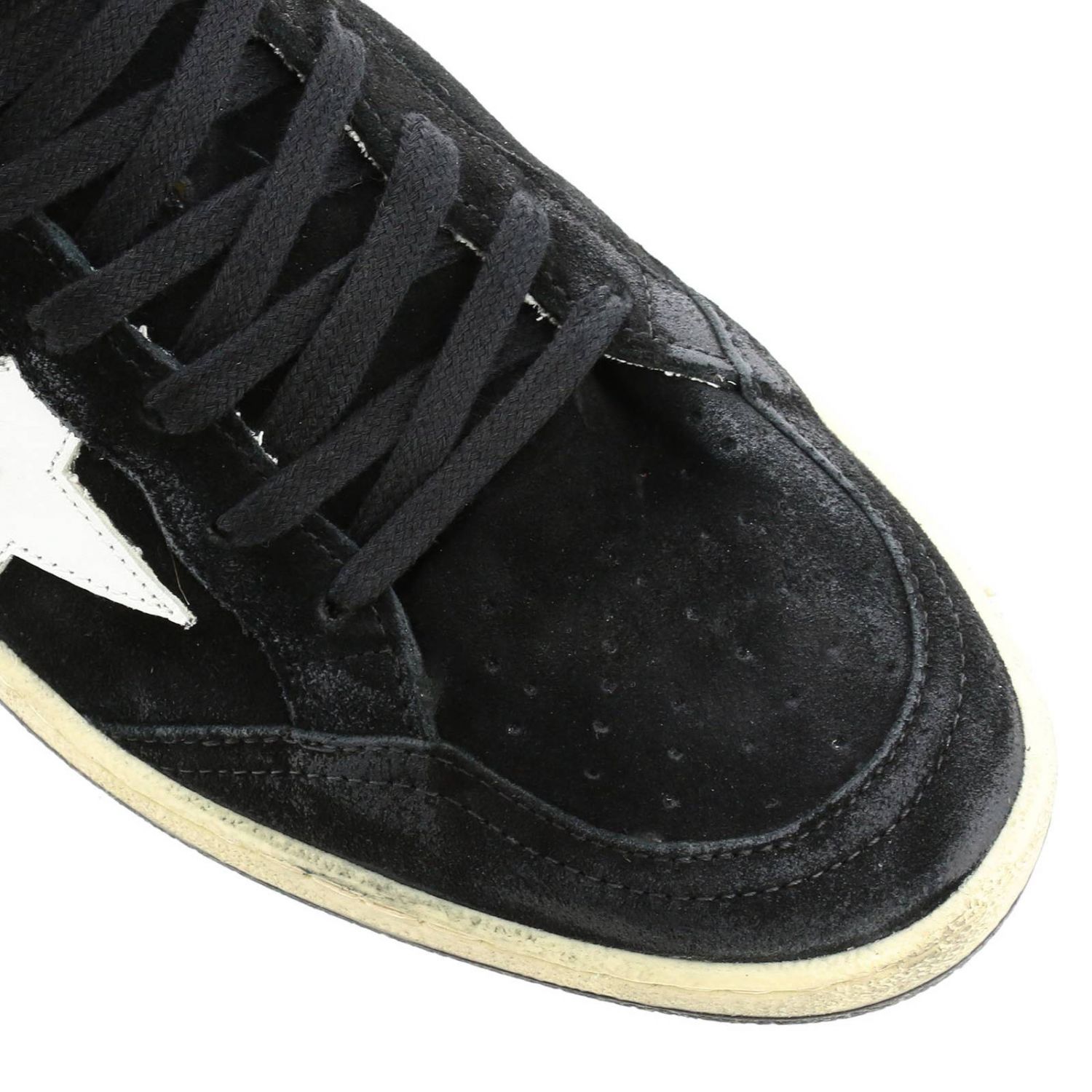 superstar sneakers in leather with star and heel tab in suede