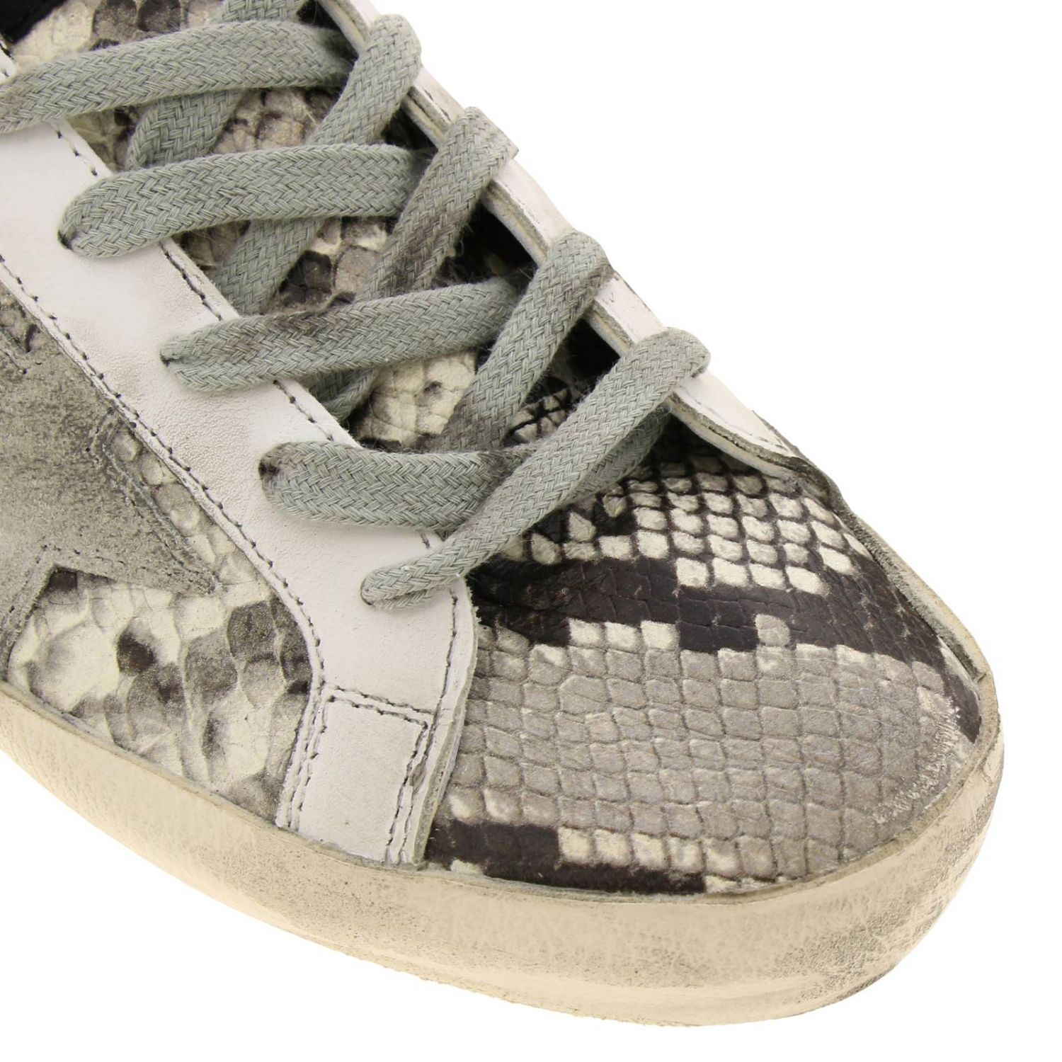 superstar sneakers in snakeskin print leather and suede