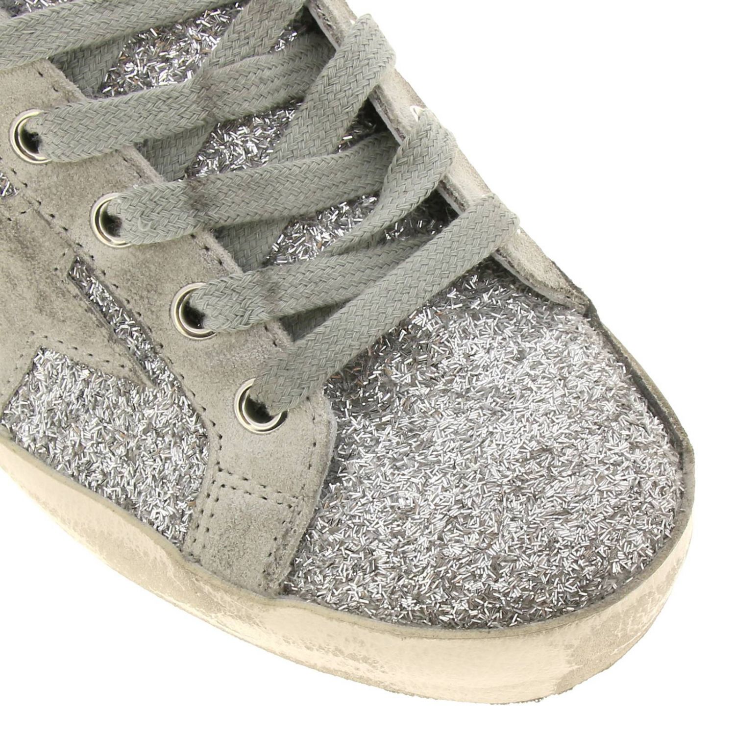 golden goose superstar glitter fabric sneakers