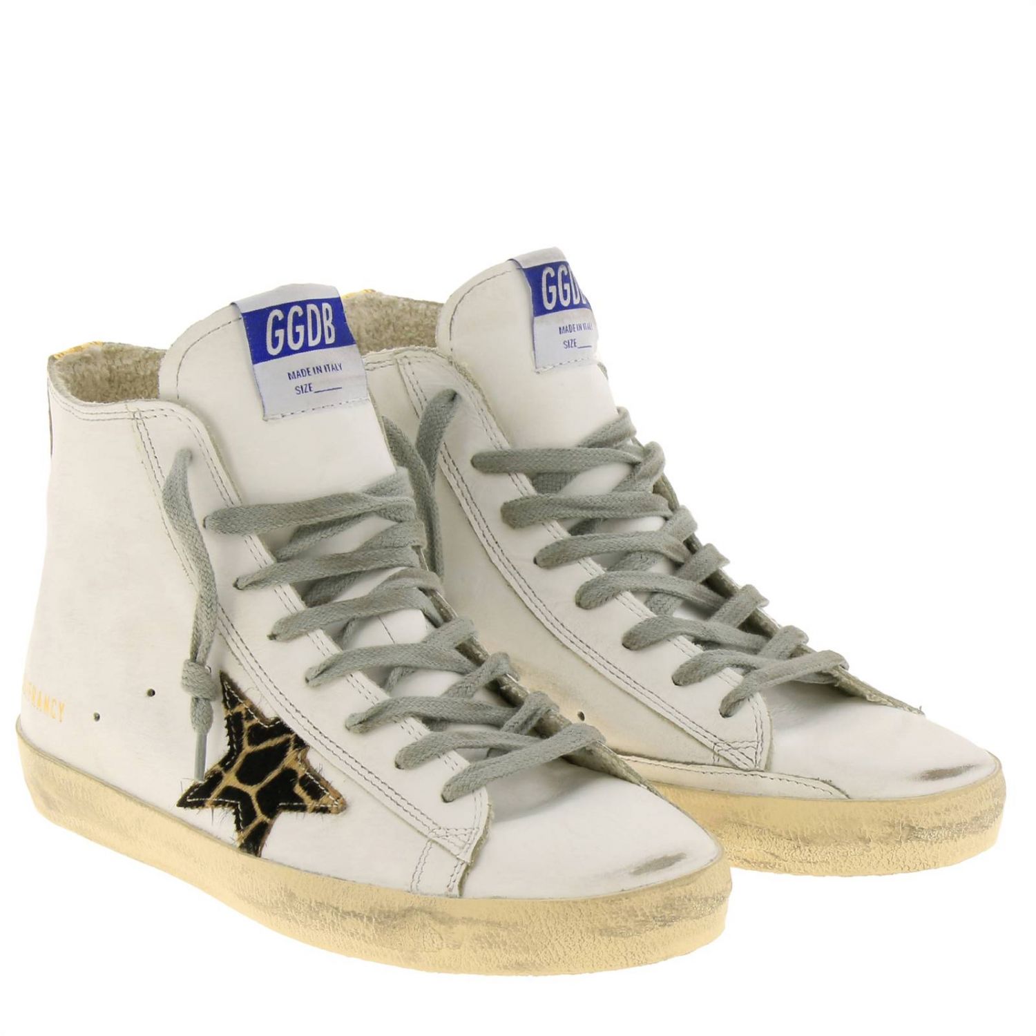 Golden Goose Outlet: Sneakers Francy in leather with spotted calf hair ...