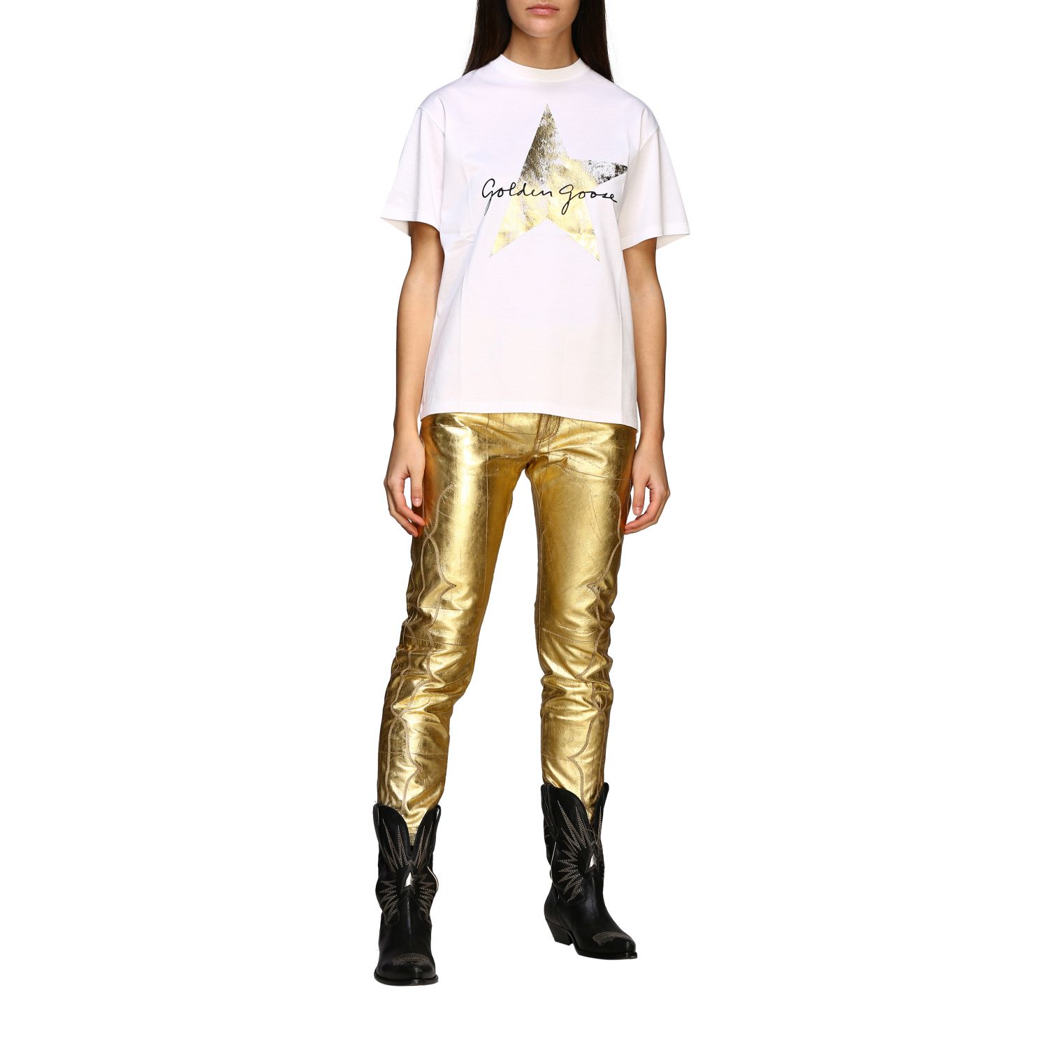 golden pants for ladies