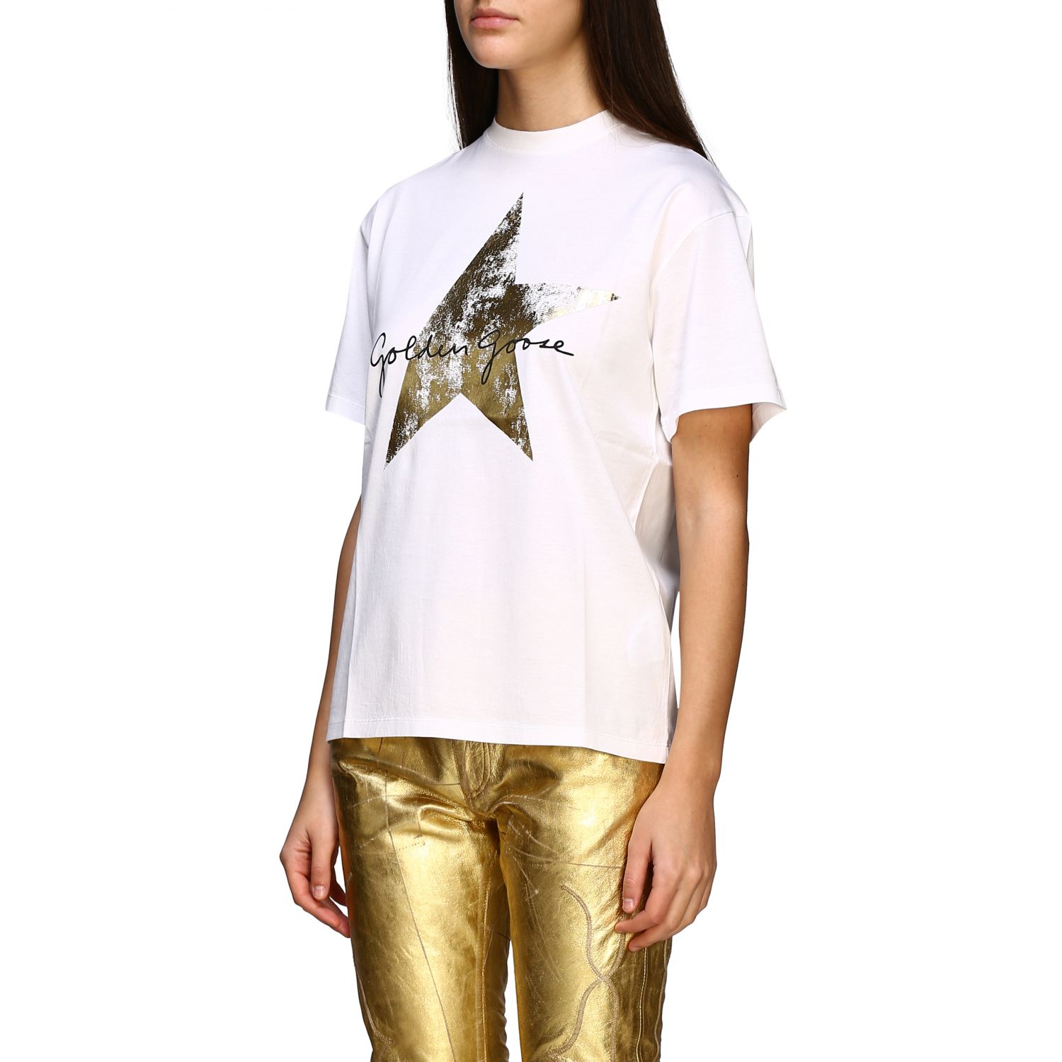 Golden Goose Outlet: T-shirt women | T-Shirt Golden Goose Women White | T-Shirt Golden Goose 