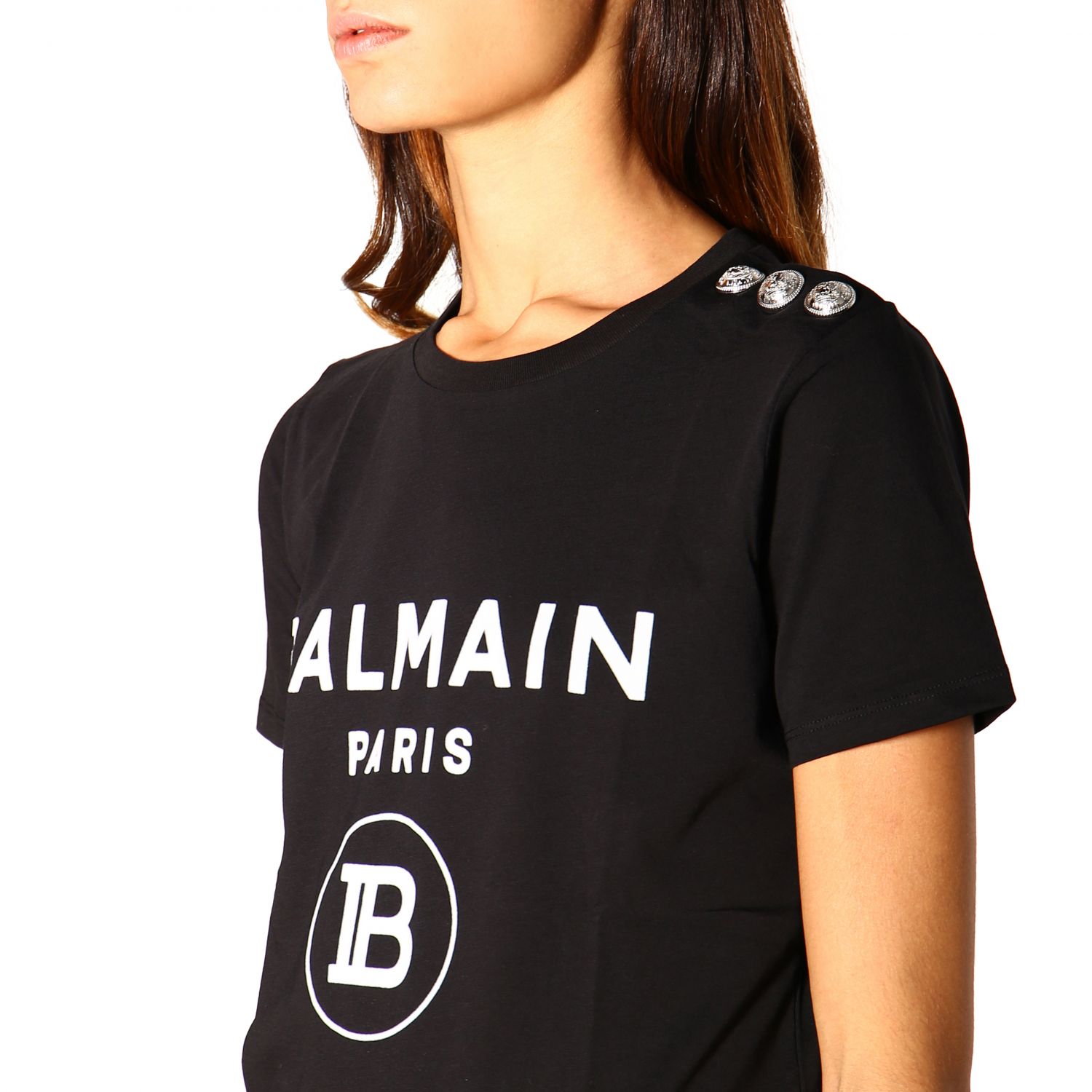 Balmain Outlet: Crew-neck T-shirt with maxi logo | T-Shirt Balmain