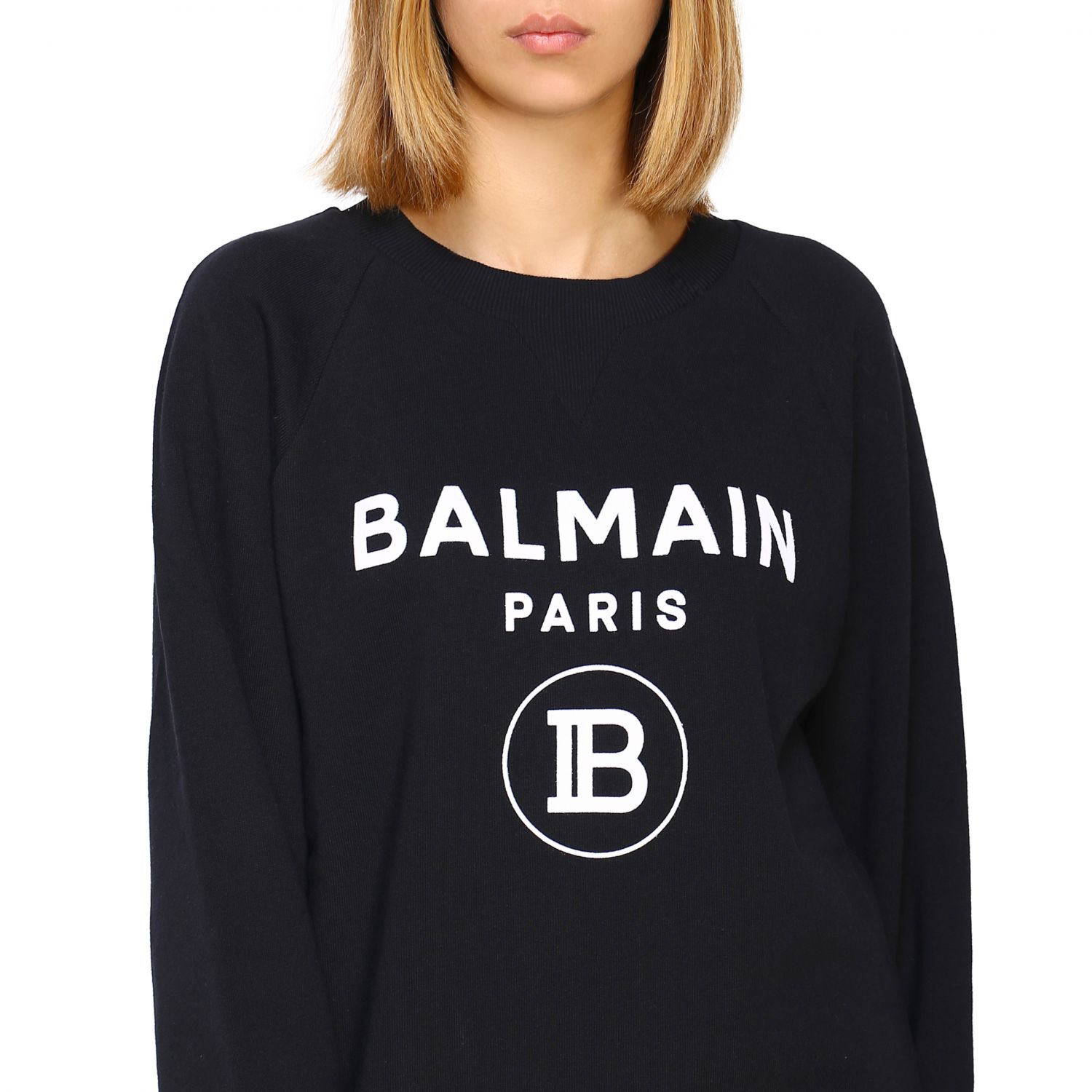 Balmain Outlet: Sweater women | Sweatshirt Balmain Women Black ...