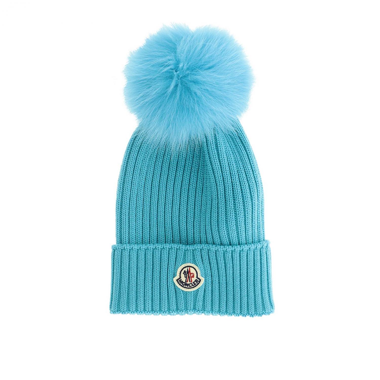 blue moncler hat