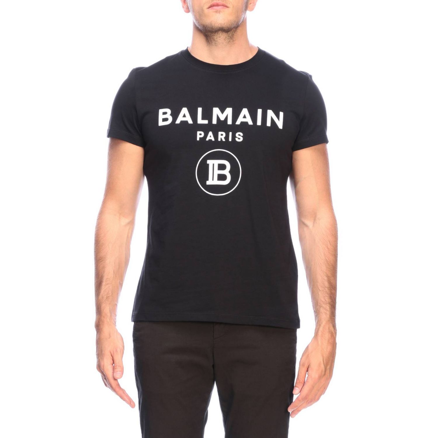 Balmain Outlet: short-sleeved T-shirt with maxi logo | T-Shirt Balmain ...