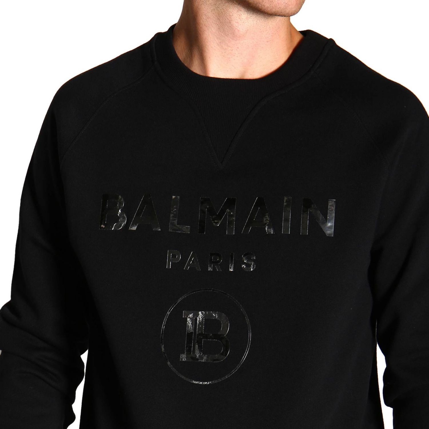 Balmain Outlet crewneck sweatshirt with logo Sweater Balmain Men