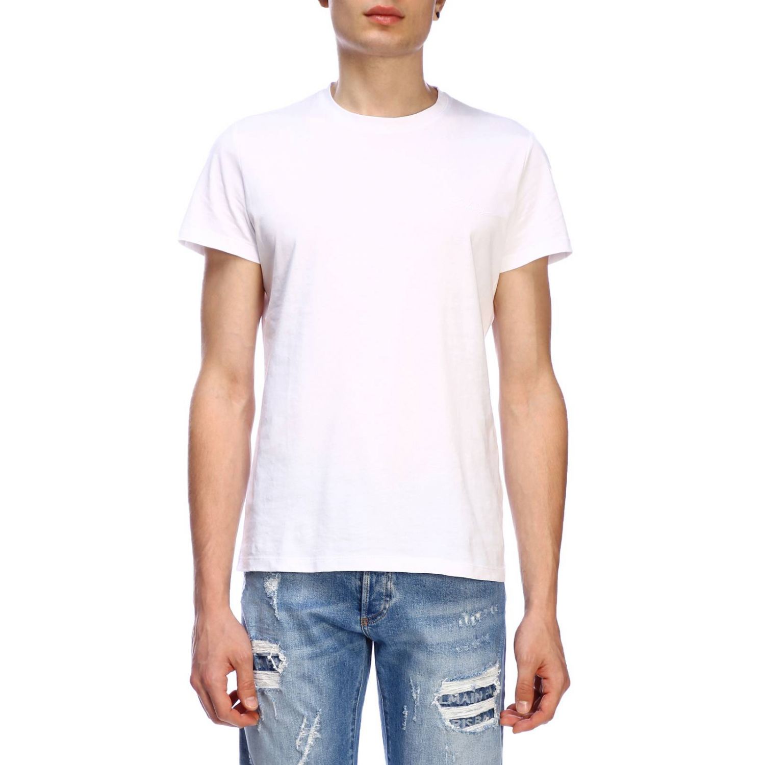 Balmain Outlet: short-sleeved T-shirt with signature | T-Shirt Balmain ...