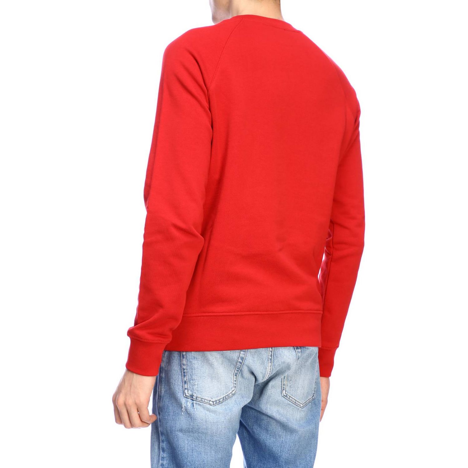 Jersey Balmain: Sudadera Balmain con cuello redondo y multi logo rojo 3