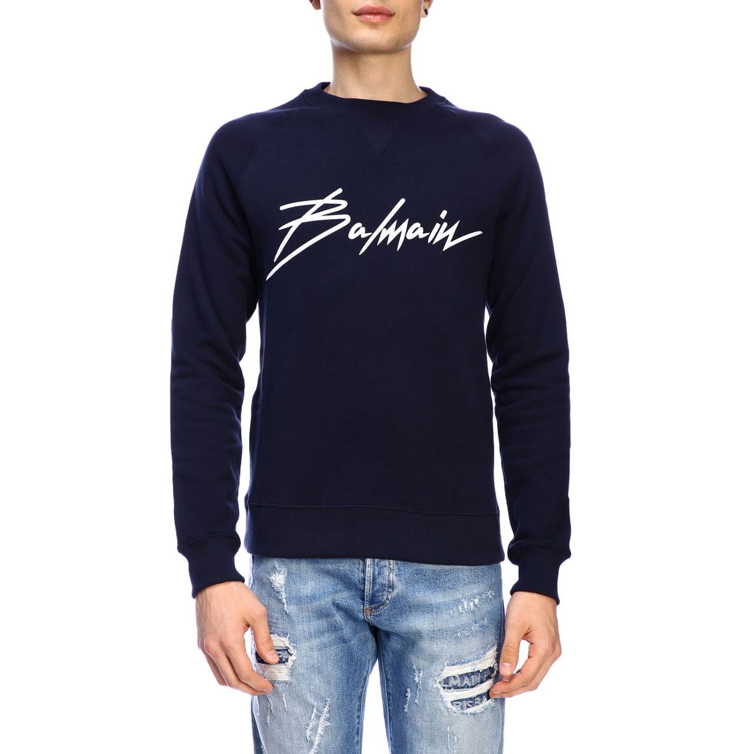 blue balmain jumper