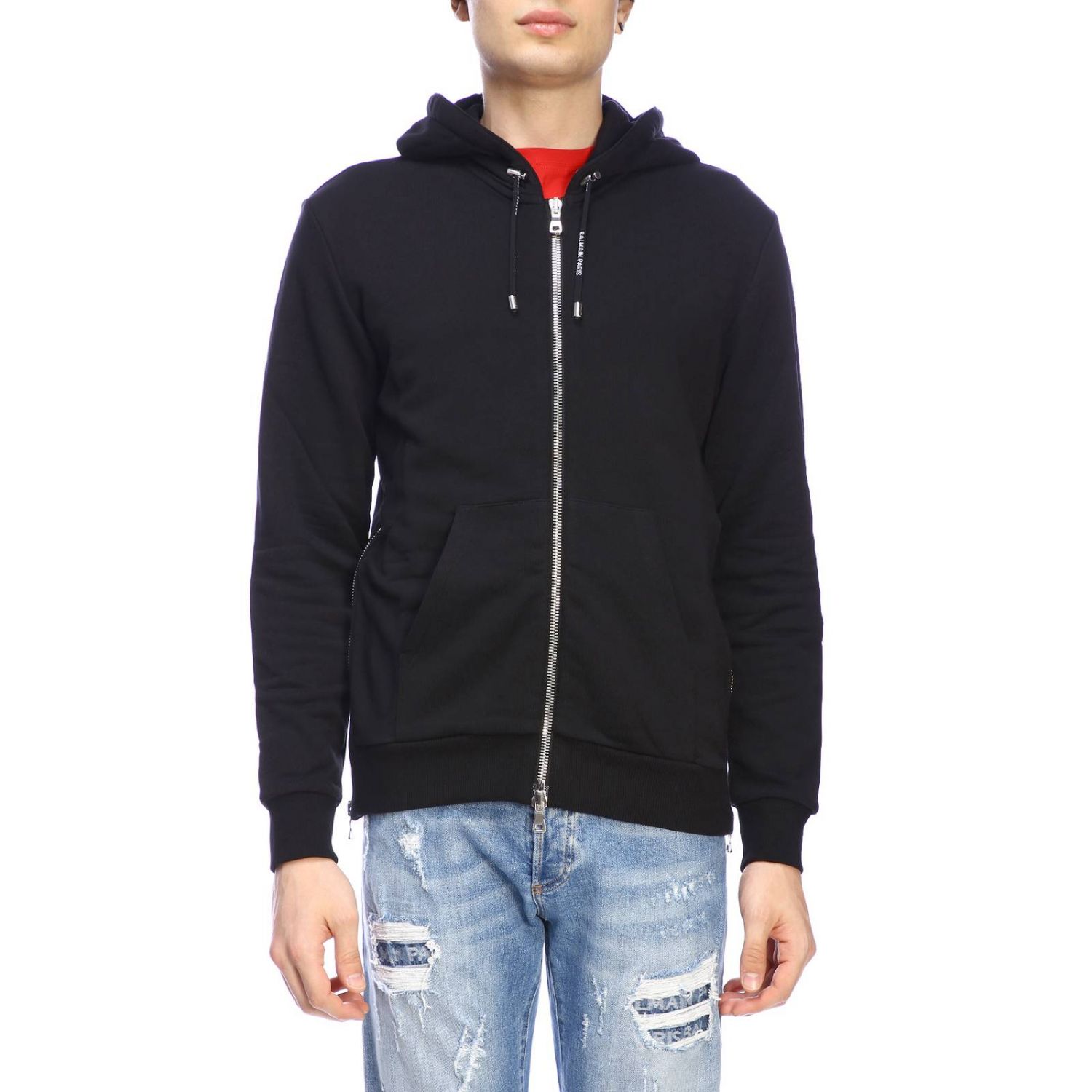 balmain hoodie zip