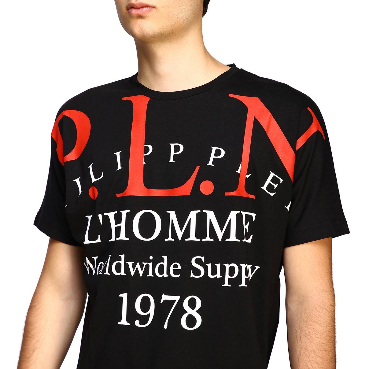 Philipp Plein Outlet Crew Neck T Shirt With Maxi Logo T Shirt Philipp Plein Men Black T Shirt Philipp Plein Mtk3474 Pjy002n Giglio En