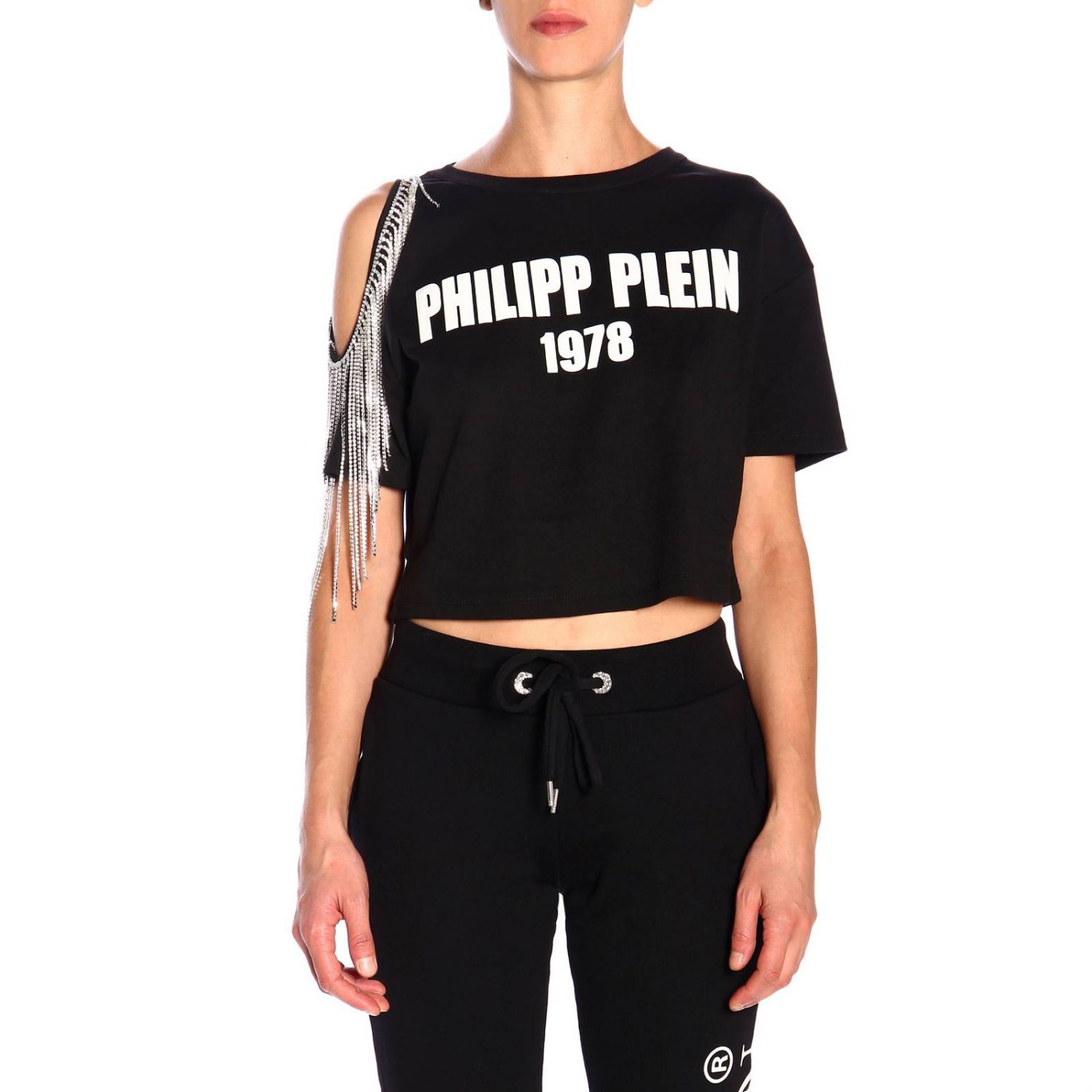 Outlet de Philipp Plein: Camiseta para Negro | Camiseta Philipp Plein WTK1582 en línea en GIGLIO.COM