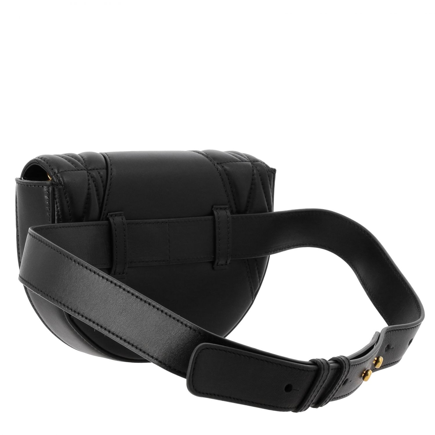 Versace Outlet Virtus Bauchtasche Aus Gestepptem Leder Mit V Logo