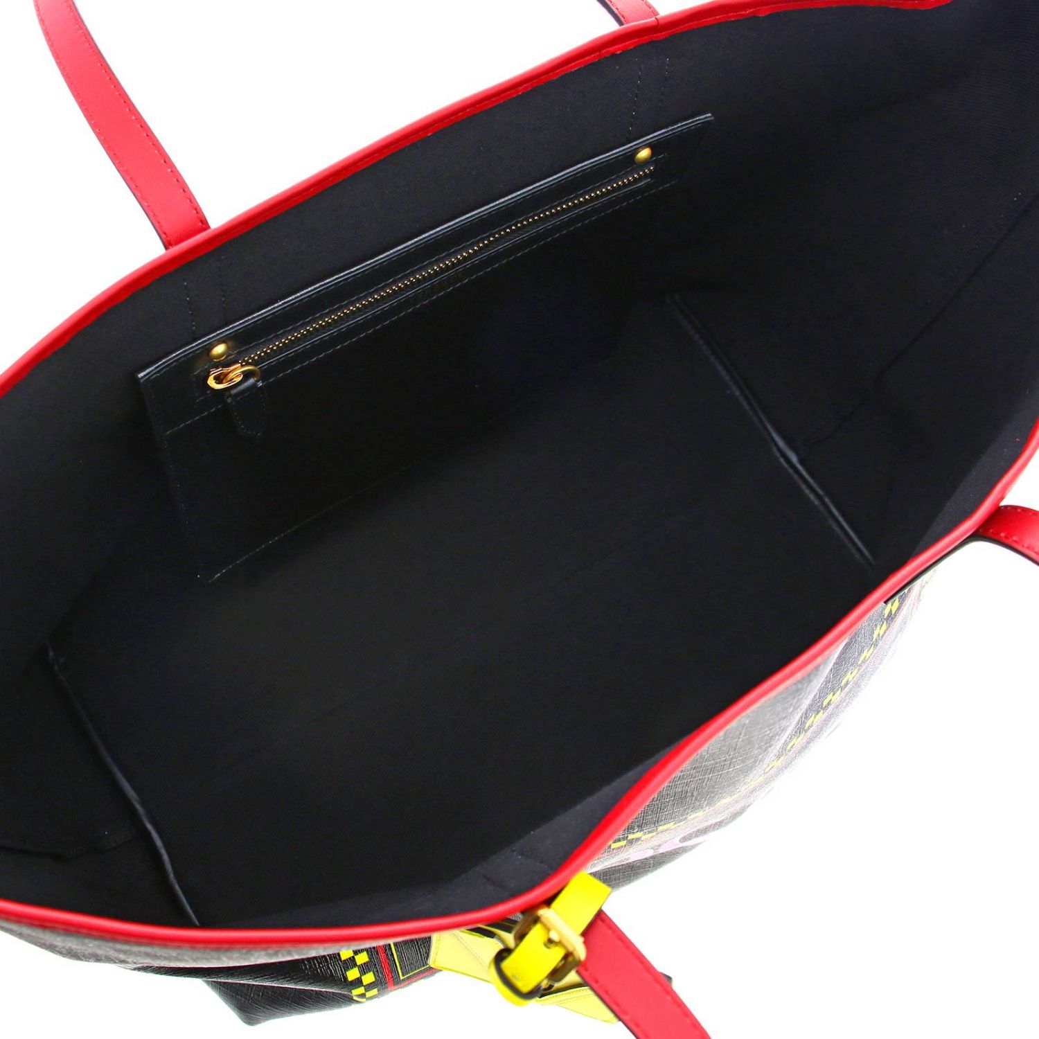 Versace Outlet Vintage 90s shopping bag in leather with logo print Black 1 Versace shoulder