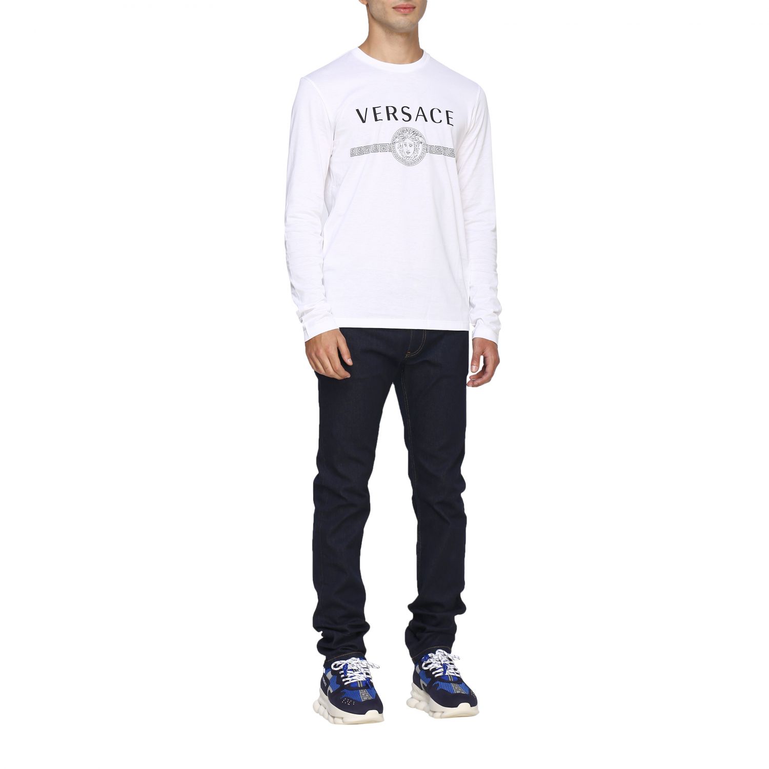Versace Outlet: t-shirt for man - White | Versace t-shirt A83580 ...