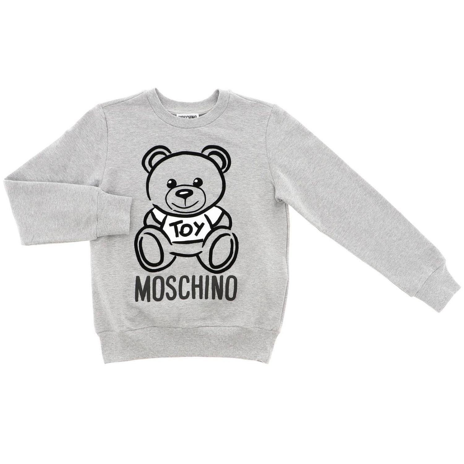 Moschino Kid品牌折扣 泰迪熊logo印花长袖圆领卫衣 灰色 Moschino Kid毛衣h6f01q Lda17在线就在giglio Com