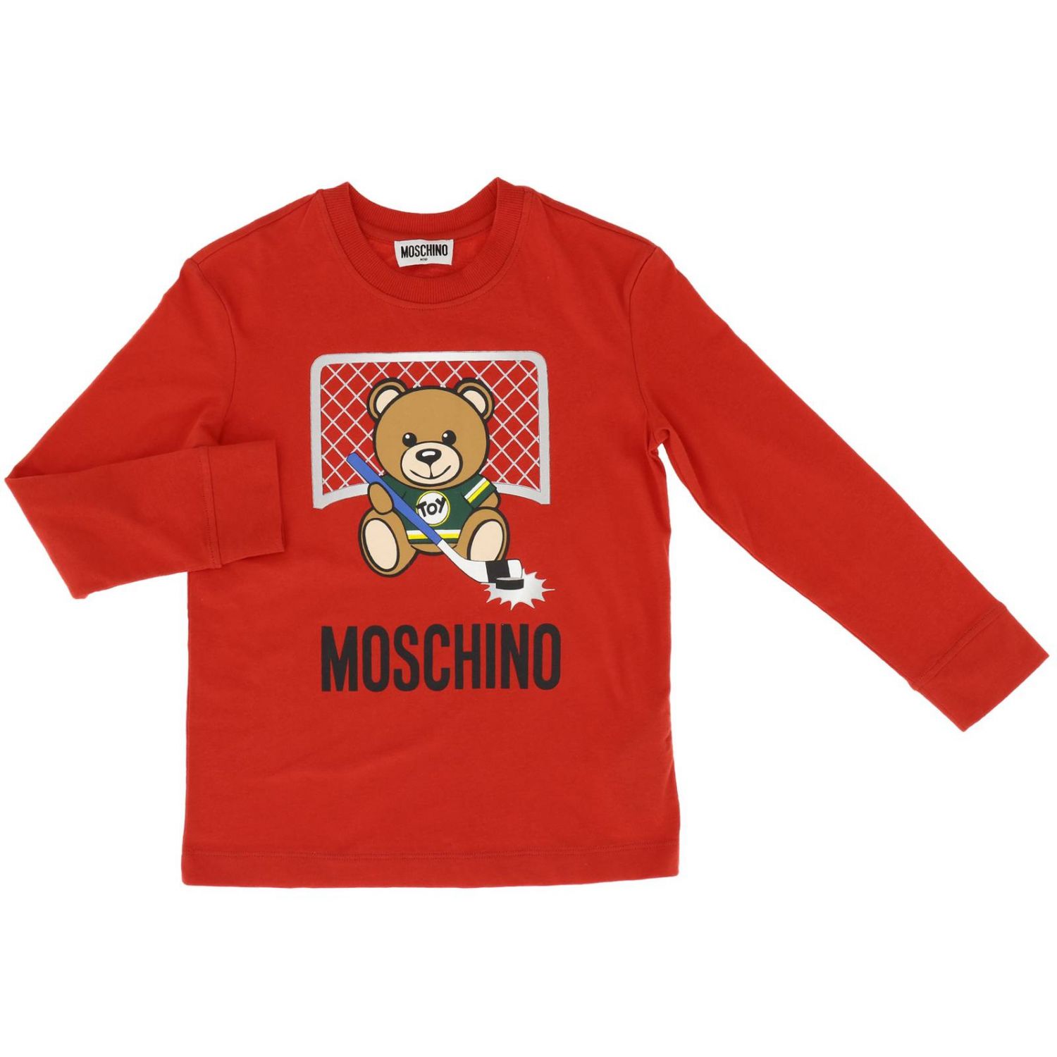 red moschino shirt