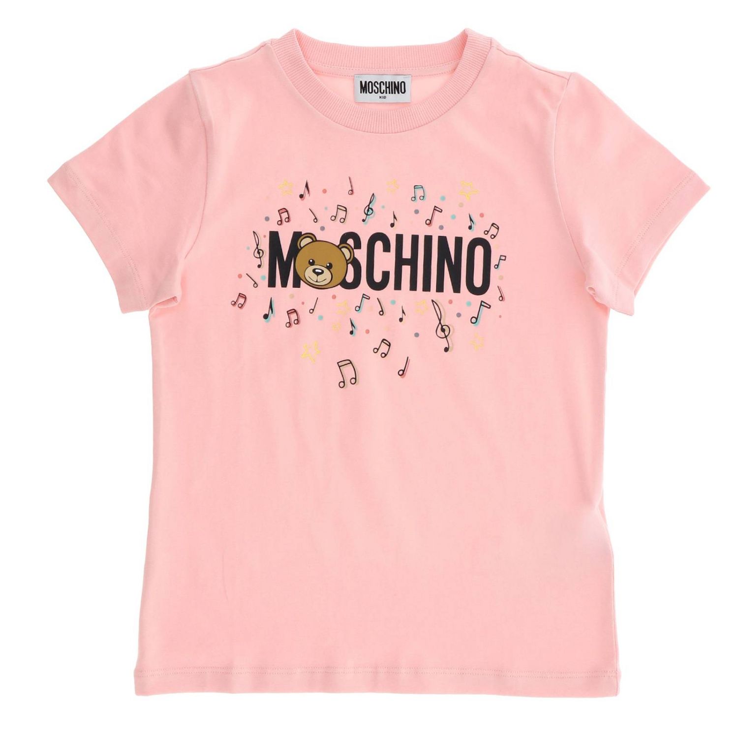 Moschino Kid Outlet: short-sleeved T-shirt with maxi music Teddy print