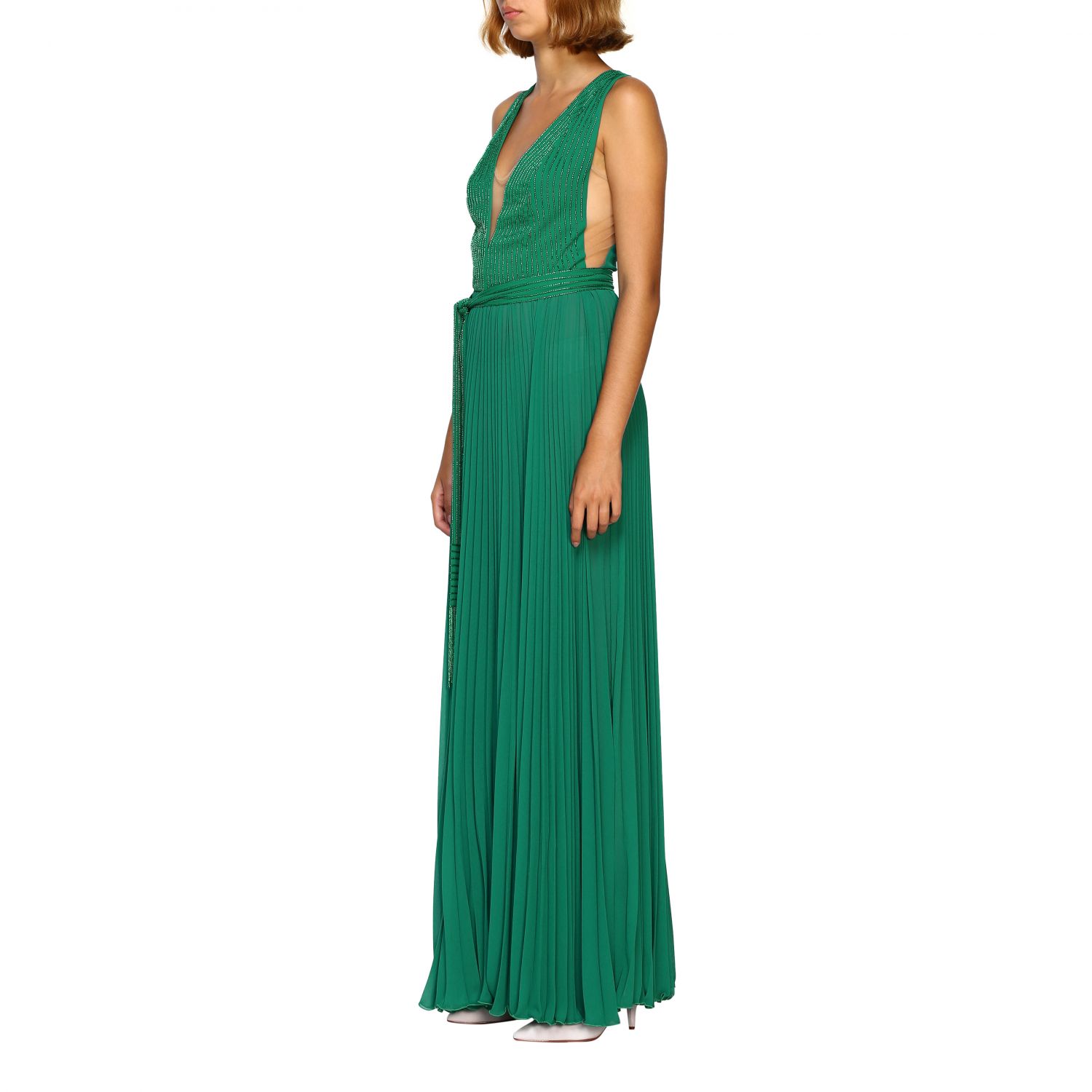 Elisabetta Franchi Outlet: Dress women - Emerald | Dress Elisabetta Franchi  AB984 97E2 GIGLIO.COM