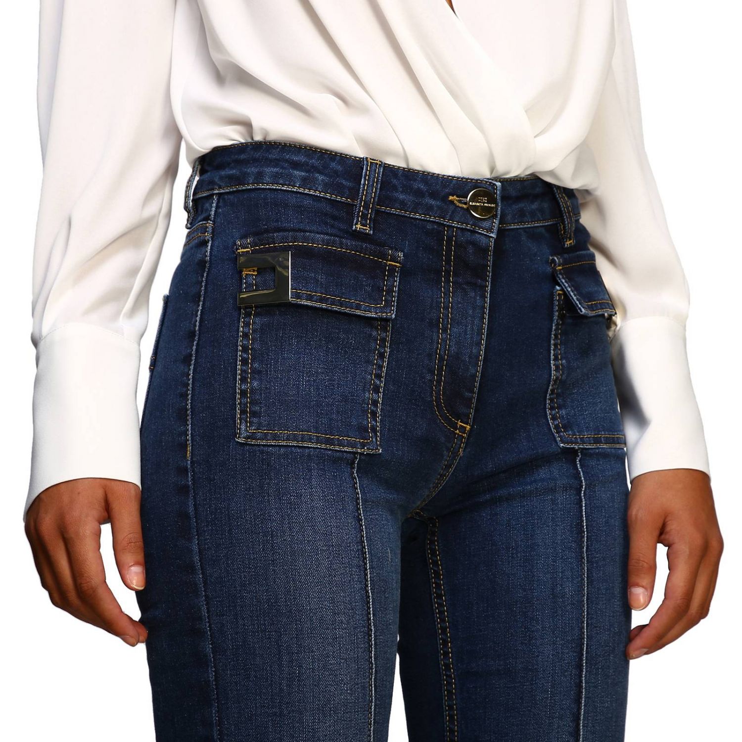 jeans elisabetta franchi con logo