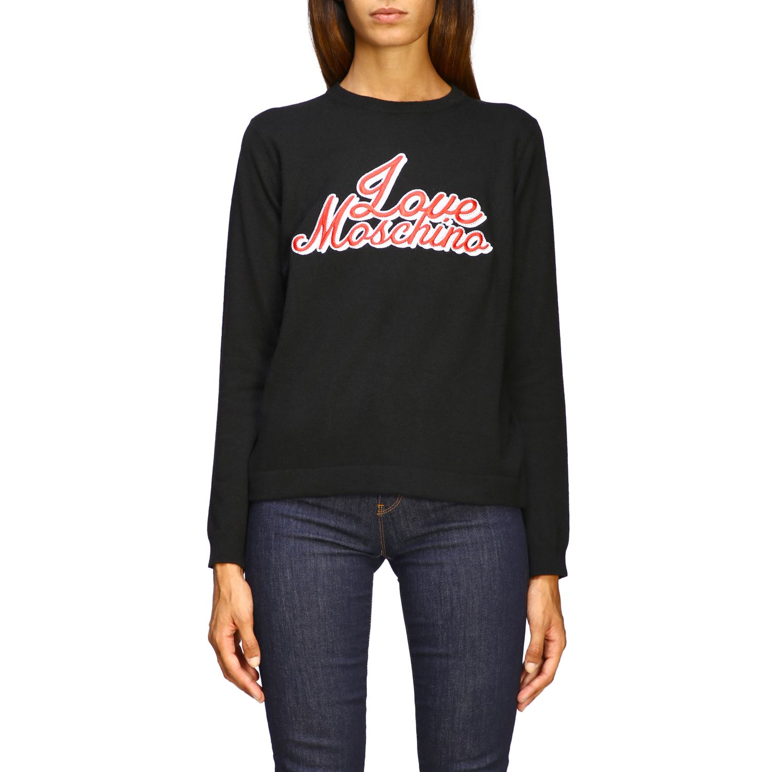 Love Moschino Outlet: Sweater women - Black | Sweater Love Moschino ...
