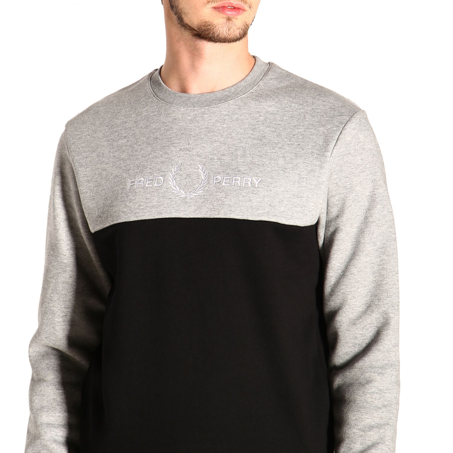 grey fred perry jumper