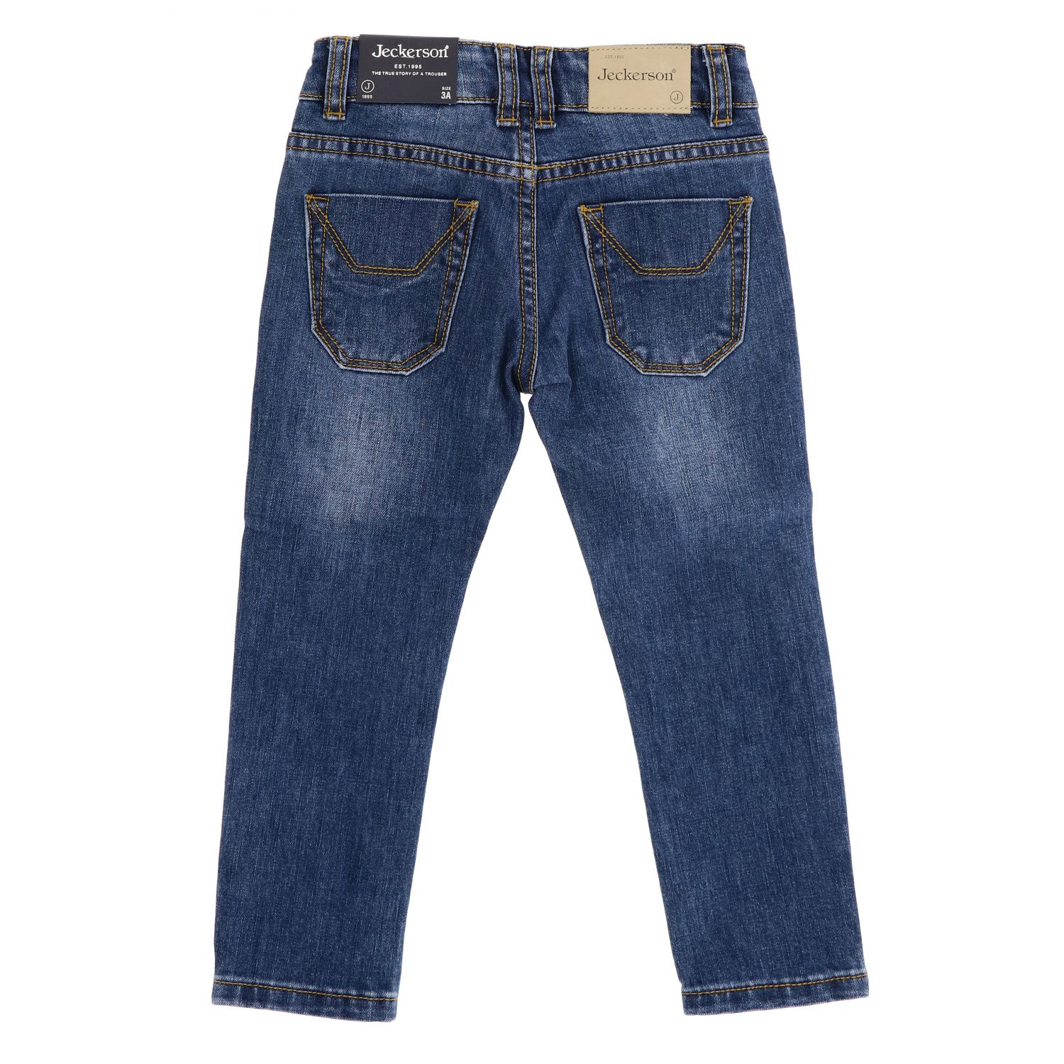 Jeckerson Outlet: Jeans JB1281 slim a 5 tasche in denim stretch used con  toppe - Sstw | Jeans Jeckerson JB1281 GIGLIO.COM