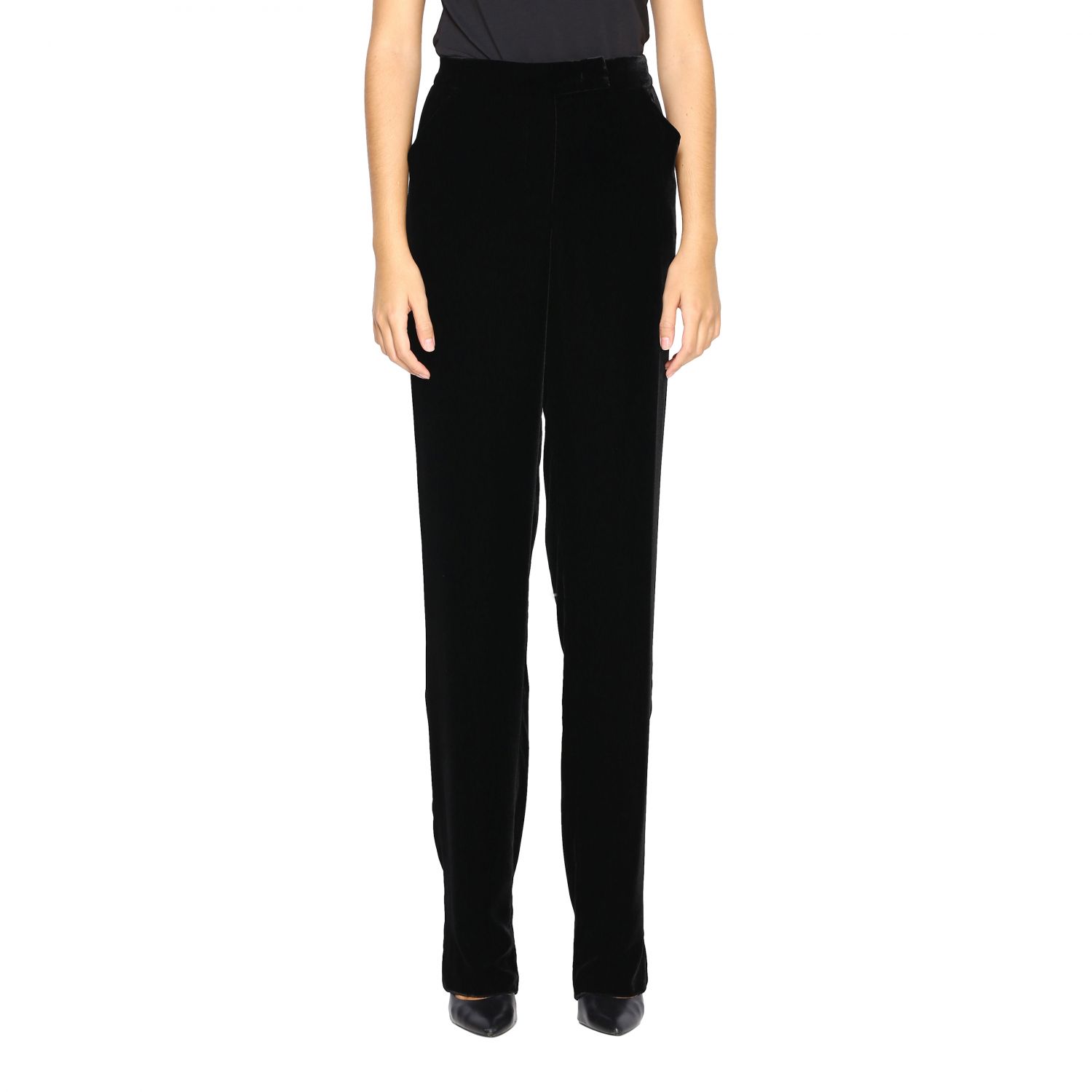 Giorgio Armani Outlet: pants for woman - Black | Giorgio Armani pants ...