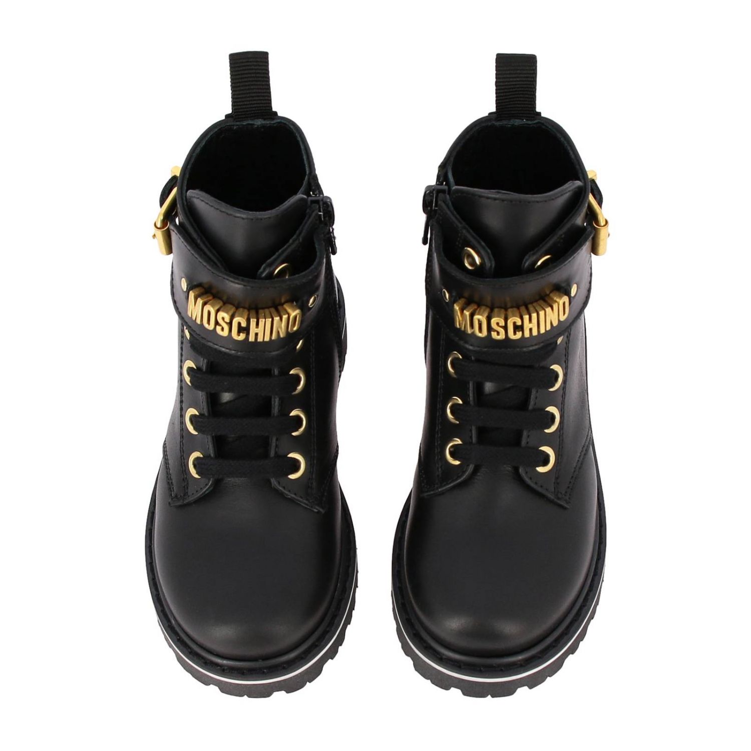 Botas biker con logo Moschino por 595 € - Compra online AW21 - Devolución gratui