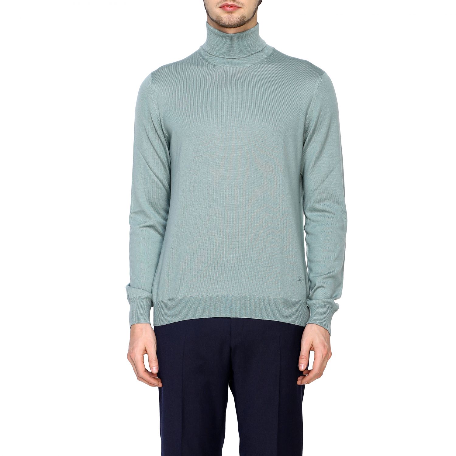 Sweater Fay: Fay turtleneck with long sleeves in wool green 1