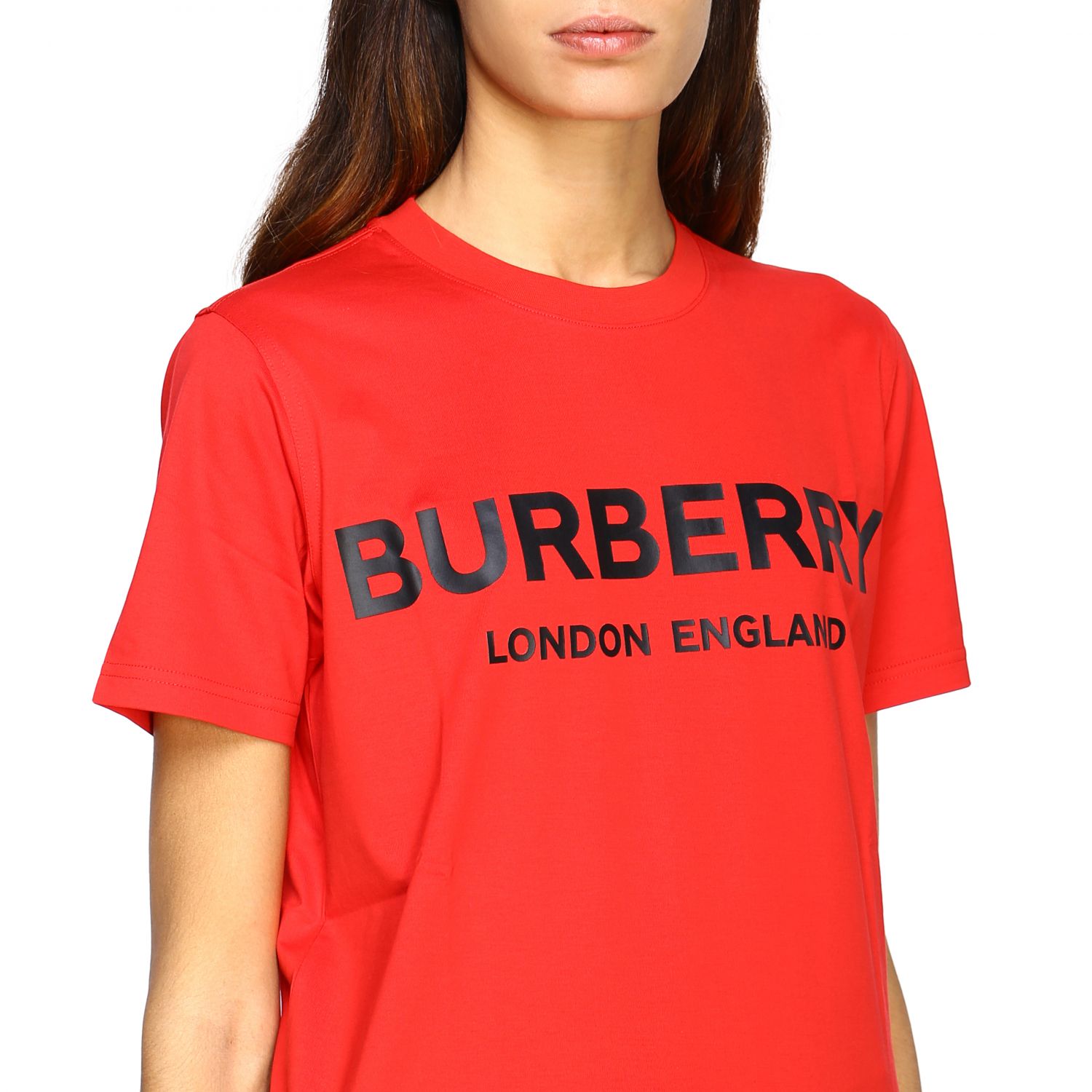 red burberry shirt women's