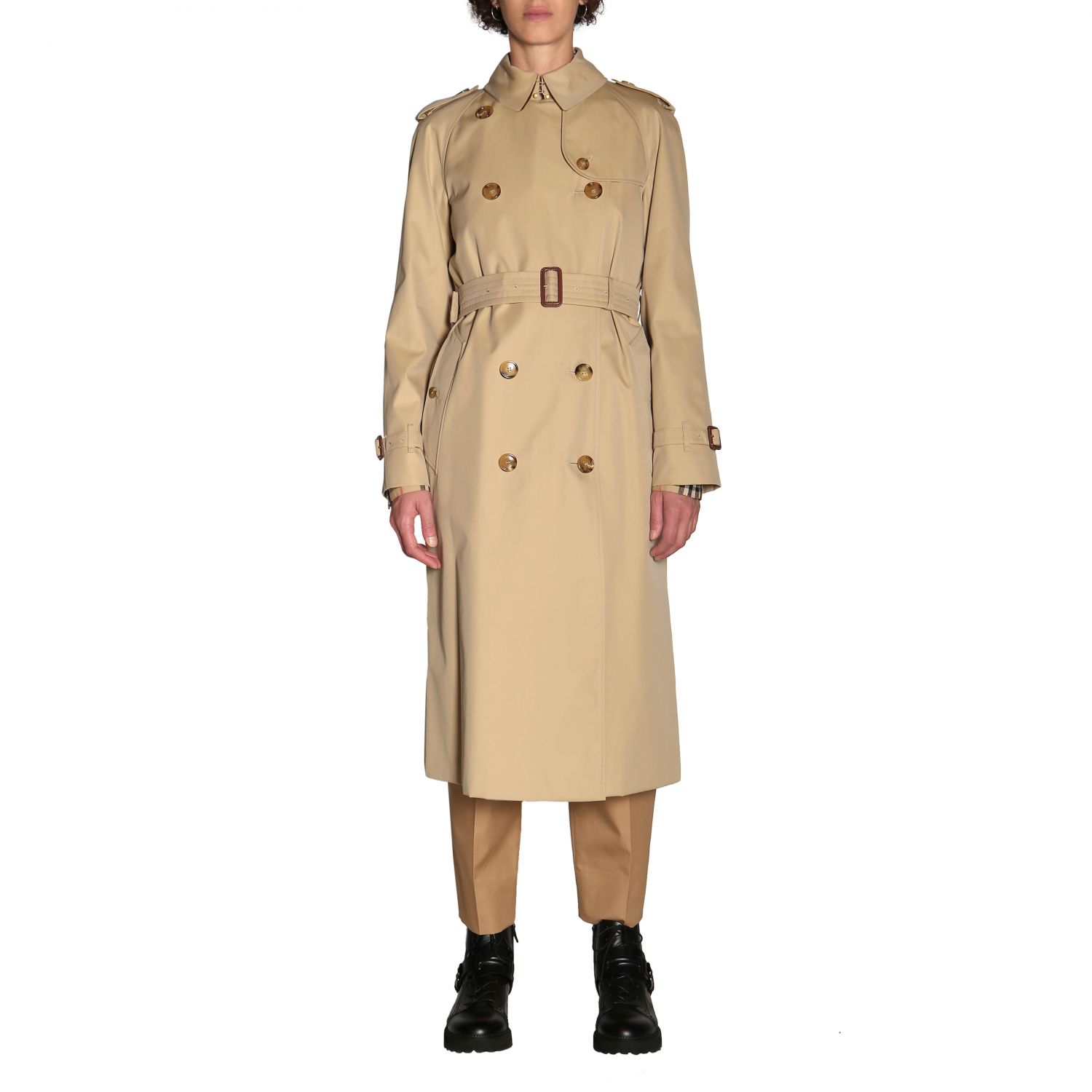 Burberry Outlet: Jacket women | Trench Coat Burberry Women Beige ...