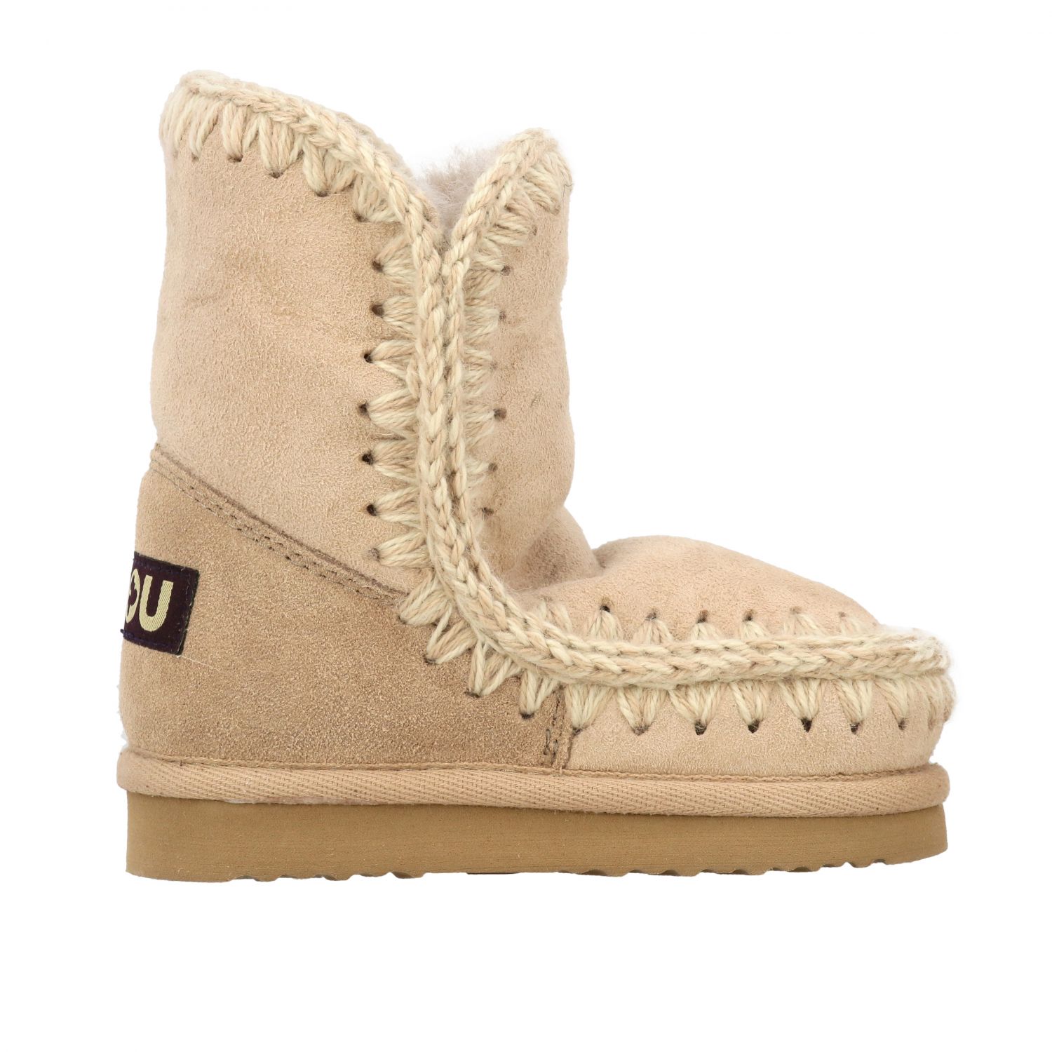 Mou Outlet: Sneakers kid stivaletto basso montone - Cipria | Scarpe Mou  SNEAKERS KID GIGLIO.COM
